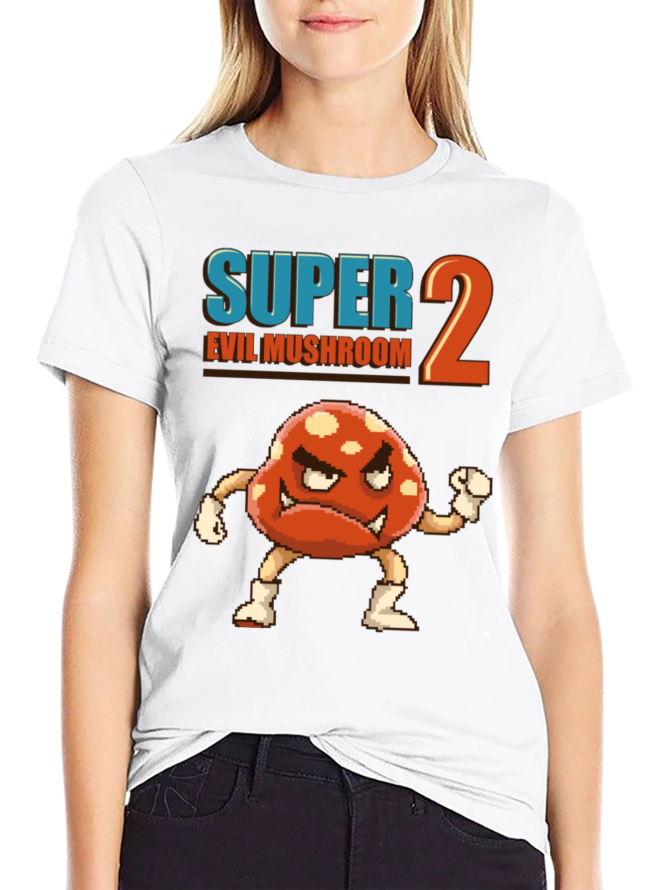 Super 2 Evil Mushroom Graphic T-Shirt