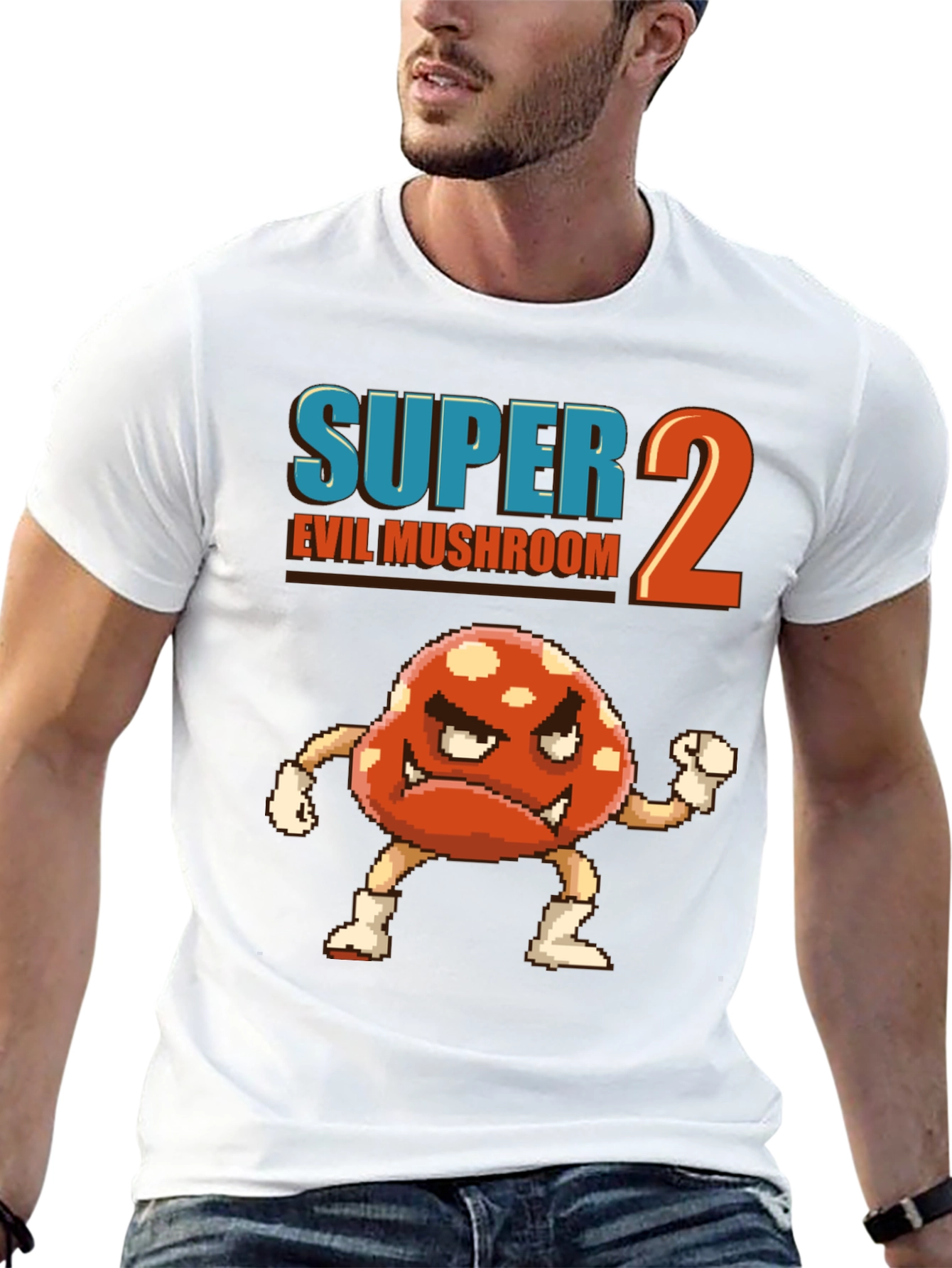 Super 2 Evil Mushroom Graphic T-Shirt