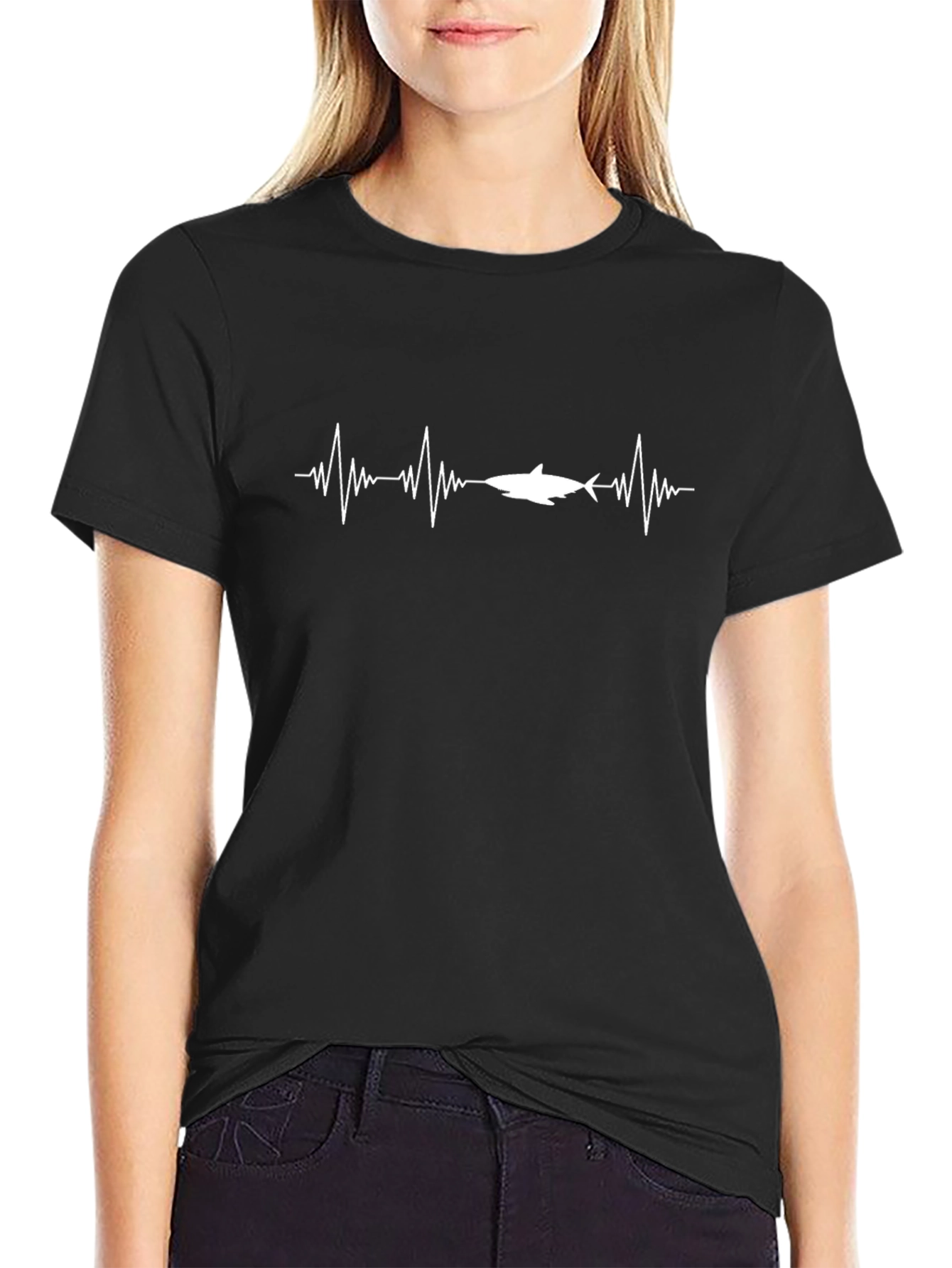 Shark Heartbeat Graphic T-Shirt