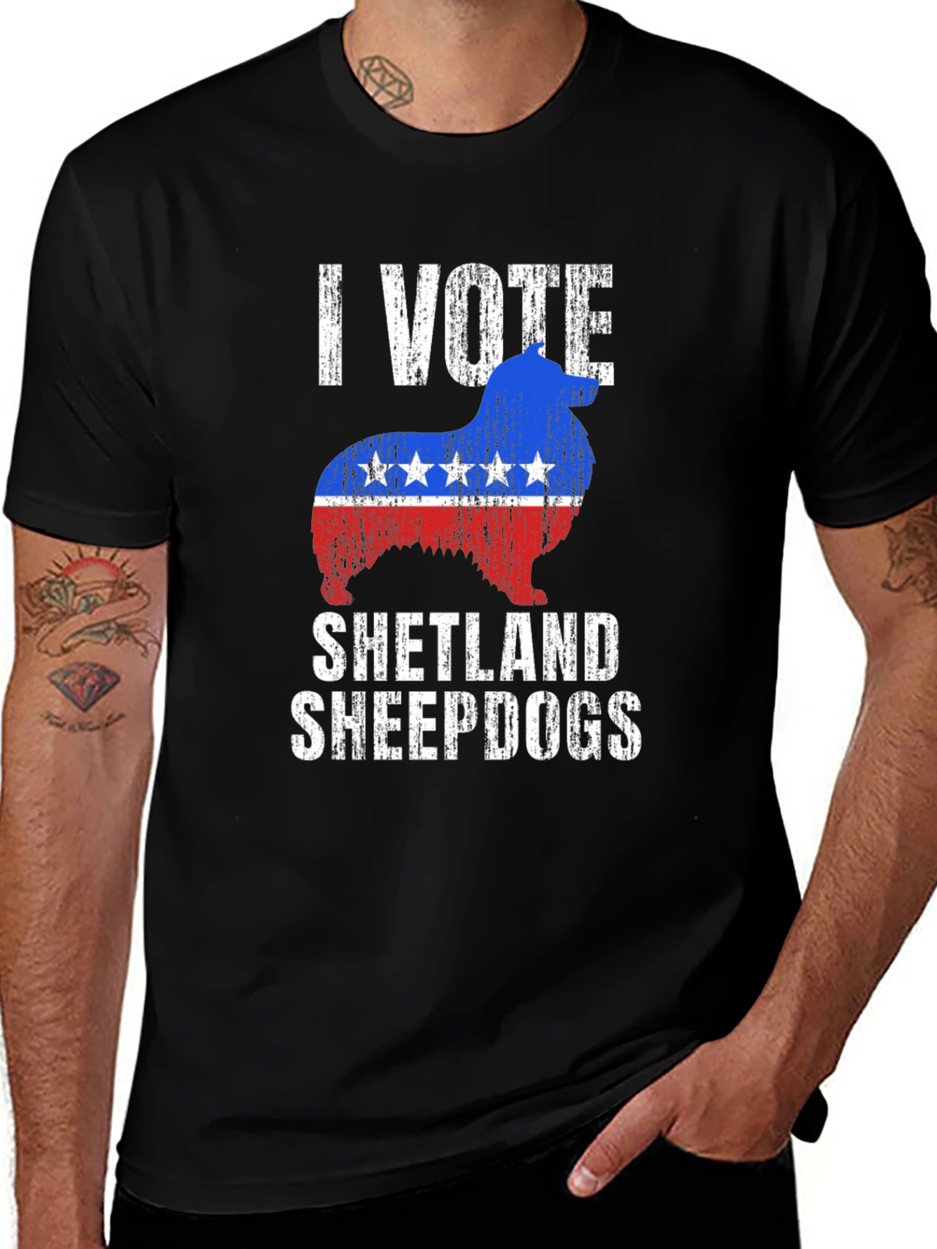 I Vote Shetland Sheepdogs Graphic Tee