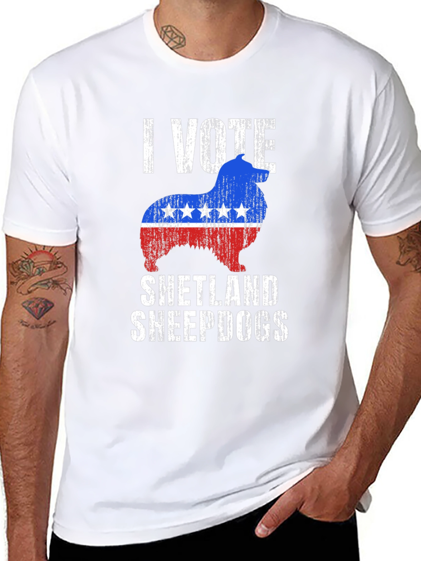 I Vote Shetland Sheepdogs Graphic Tee
