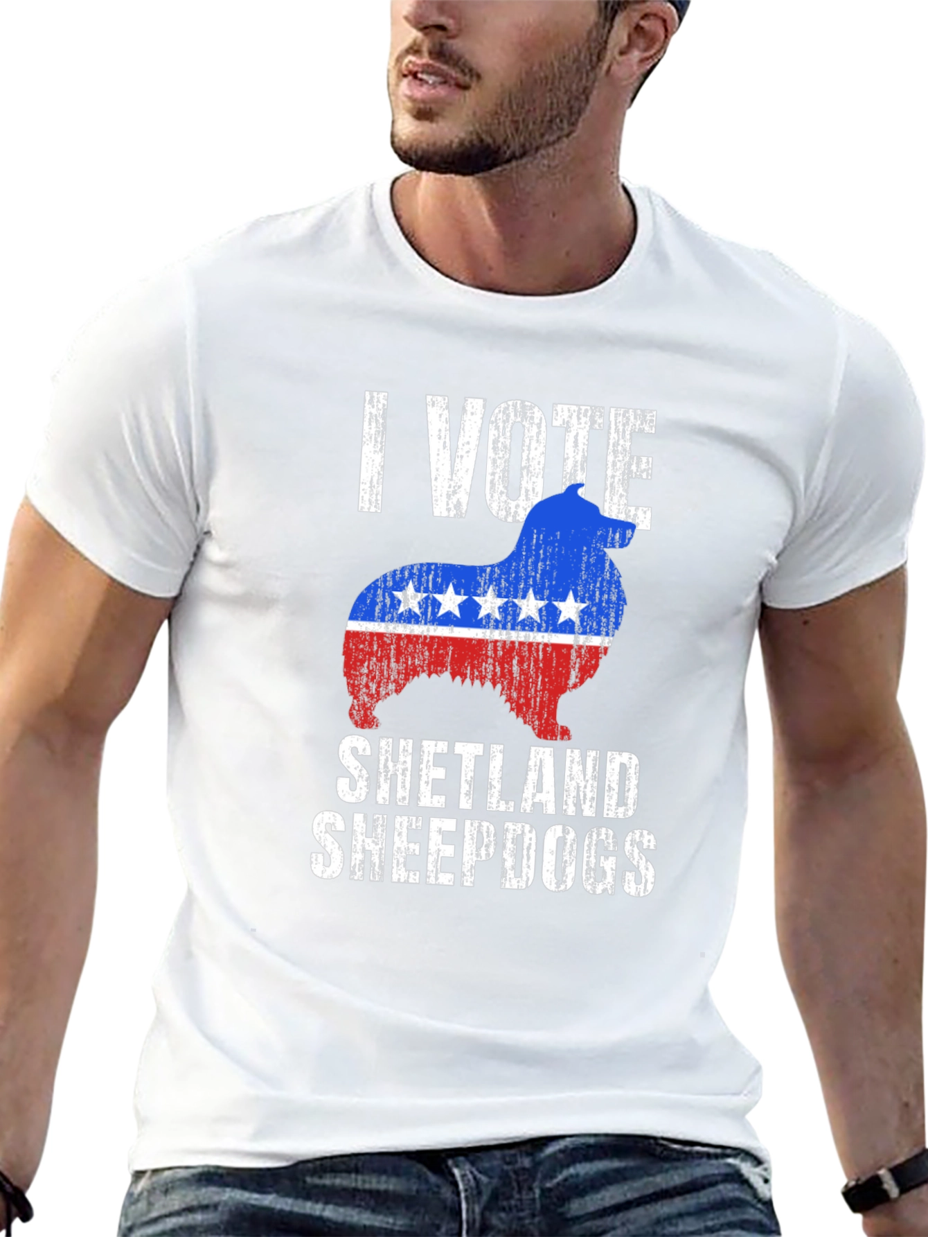 I Vote Shetland Sheepdogs Graphic Tee