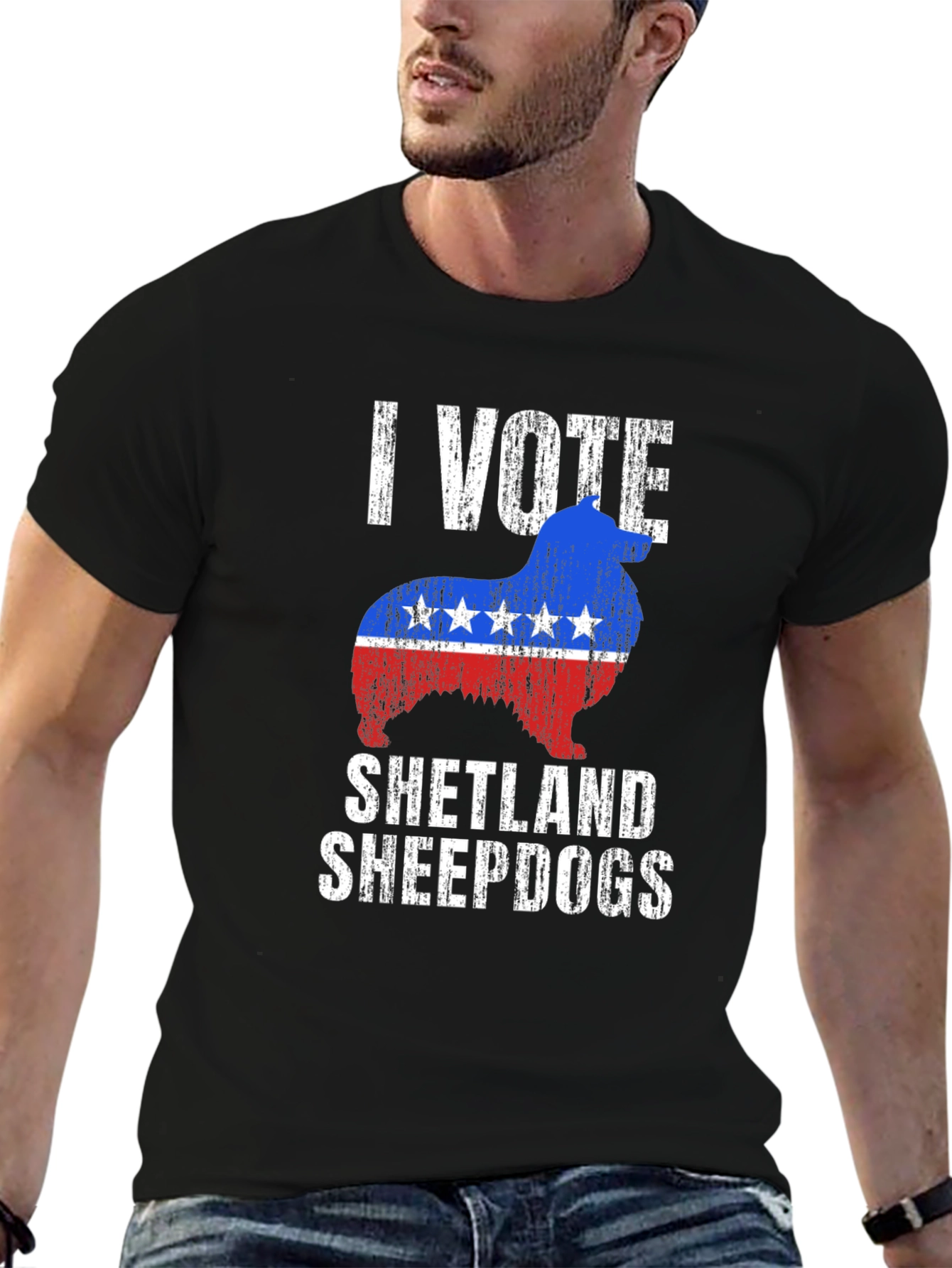 I Vote Shetland Sheepdogs Graphic Tee