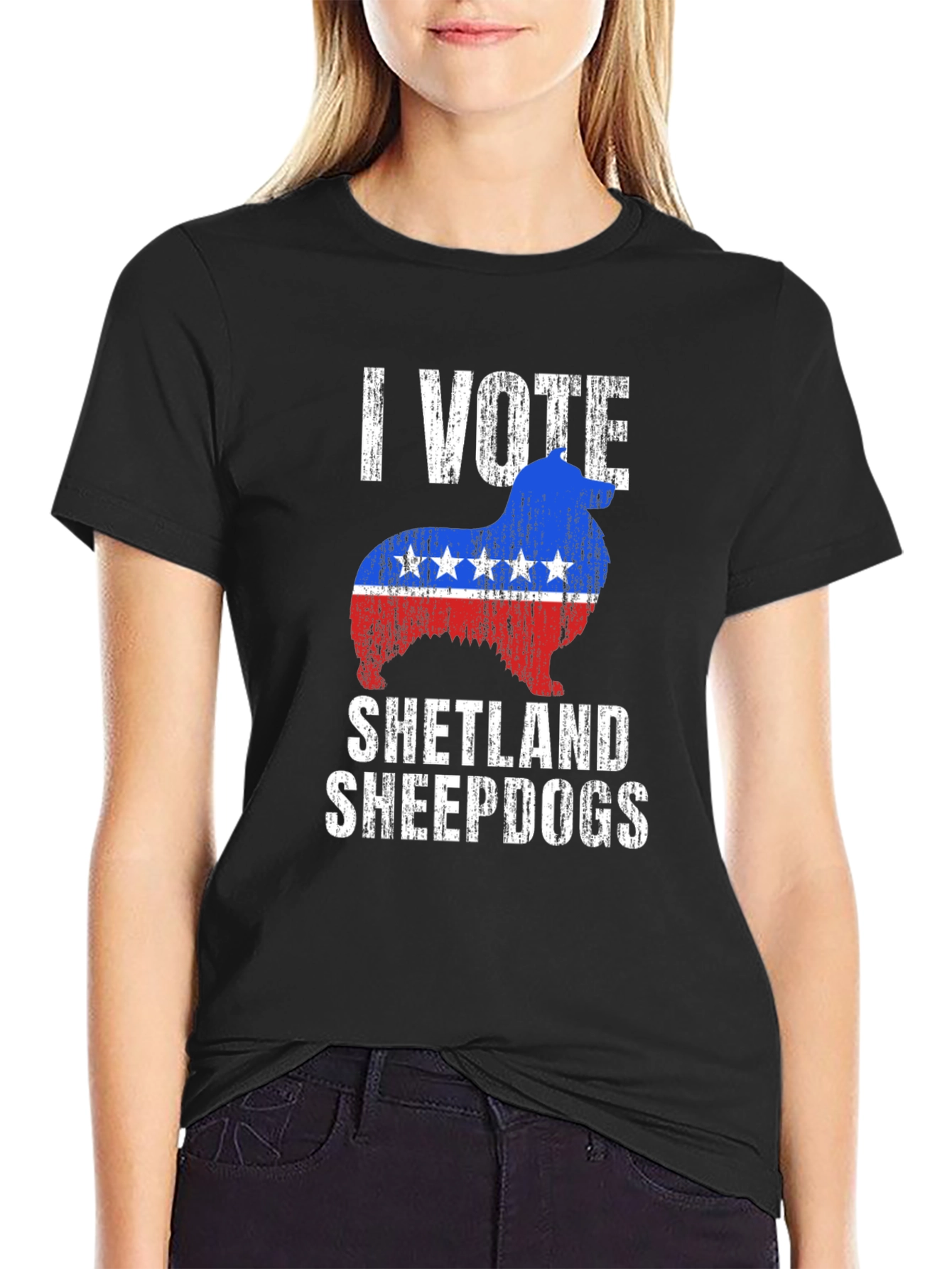 I Vote Shetland Sheepdogs Graphic Tee