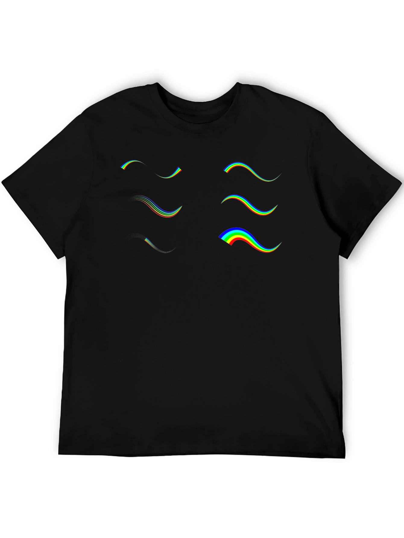 Retro Wave Graphic Tee - Black Cotton T-Shirt