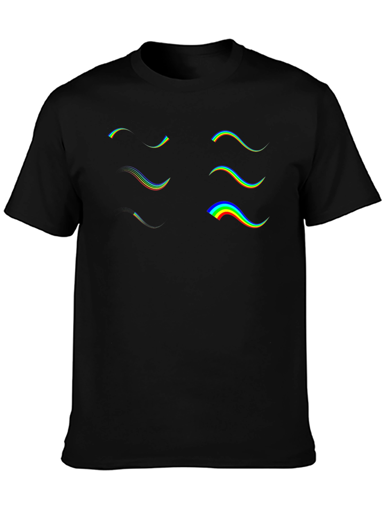 Retro Wave Graphic Tee - Black Cotton T-Shirt
