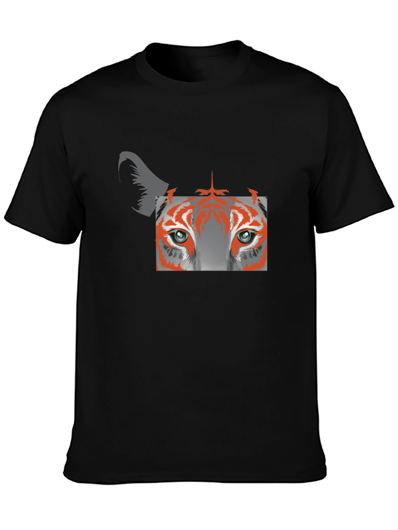 Tiger Eye Graphic Tee - Black Cotton Blend