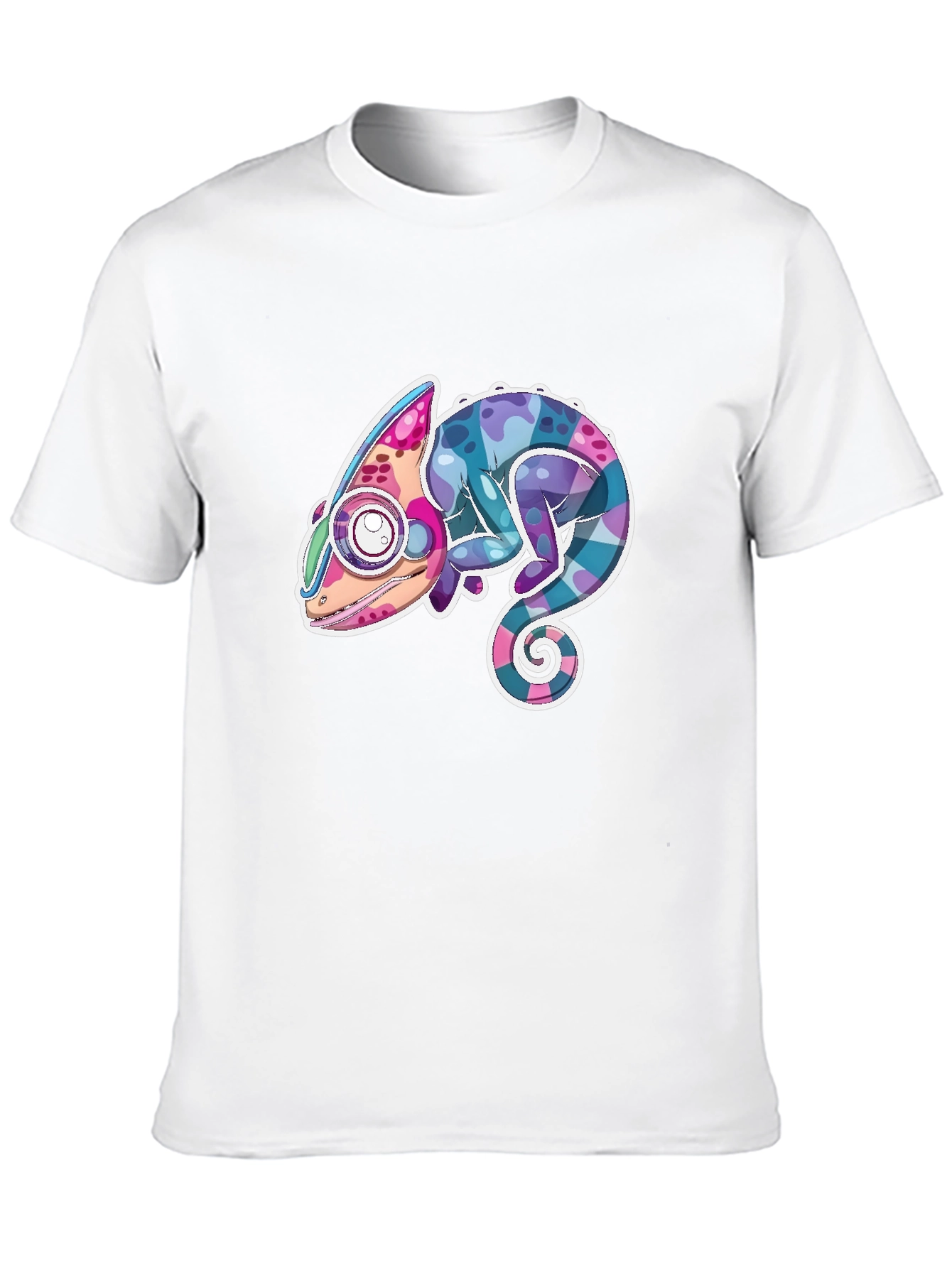 Cool Chameleon Graphic Tee - Black Cotton