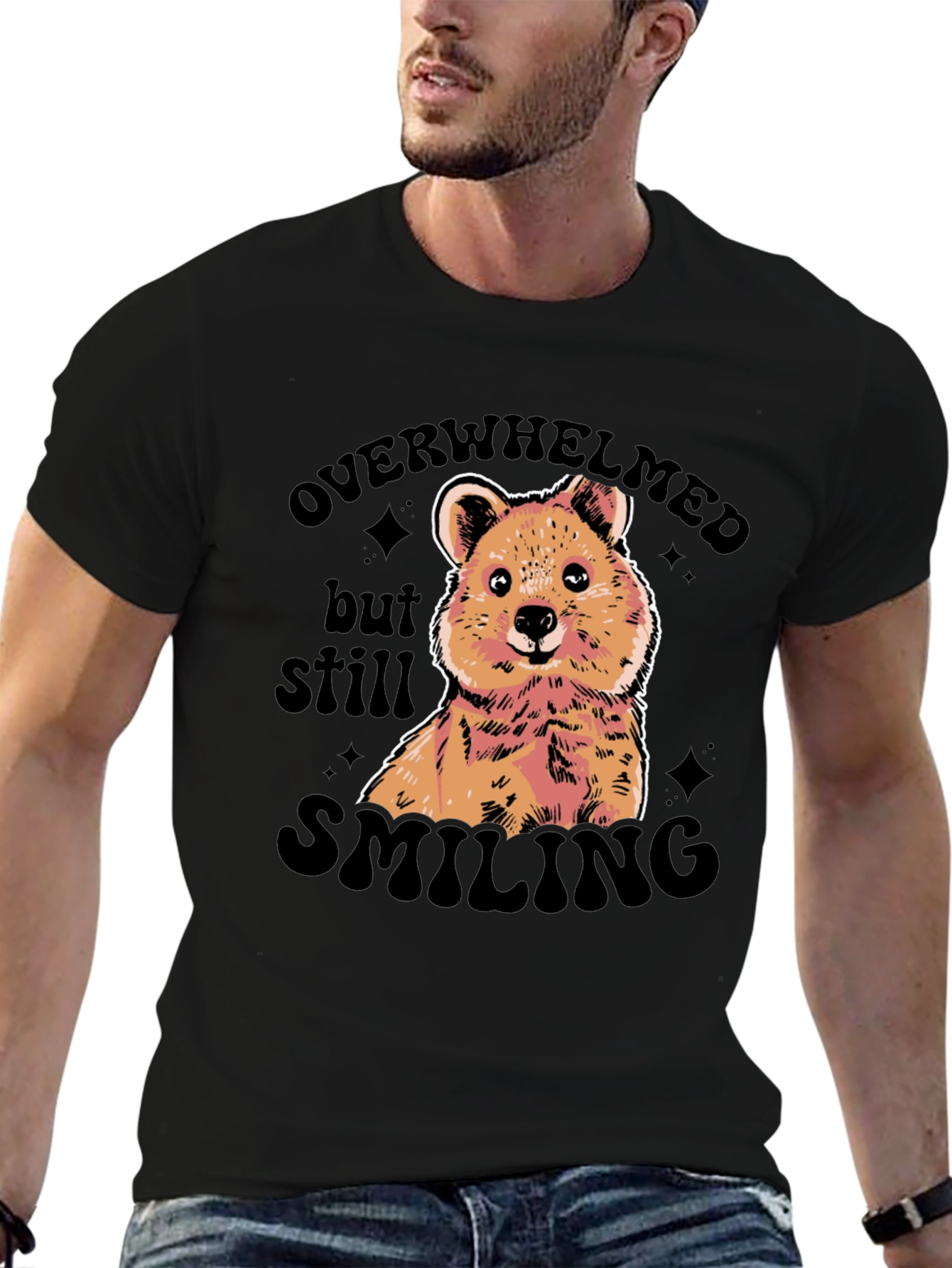 Overwhelmed But Still Smiling Graphic Tee