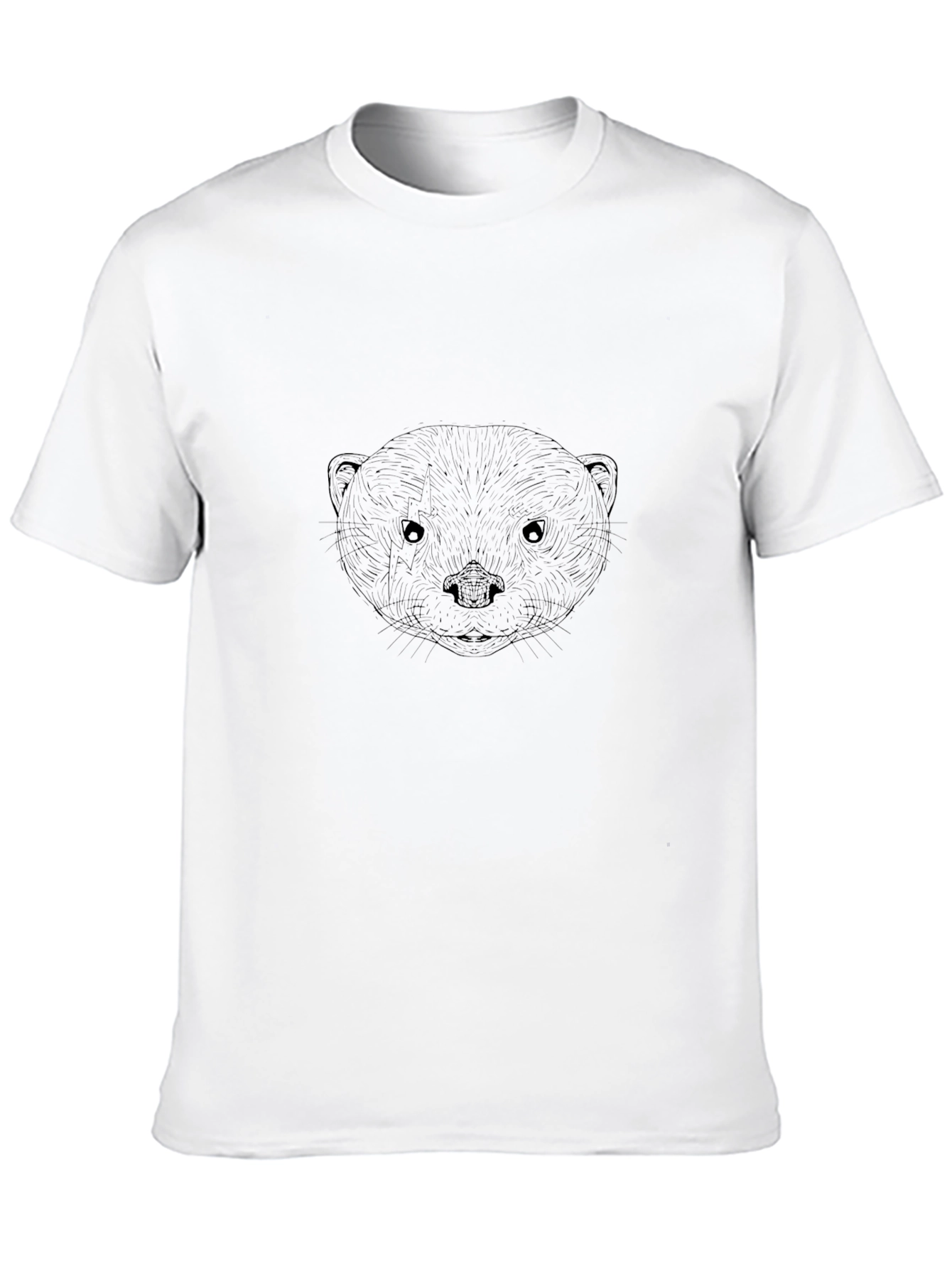 Otter Face Black T-Shirt - Unique Graphic Tee