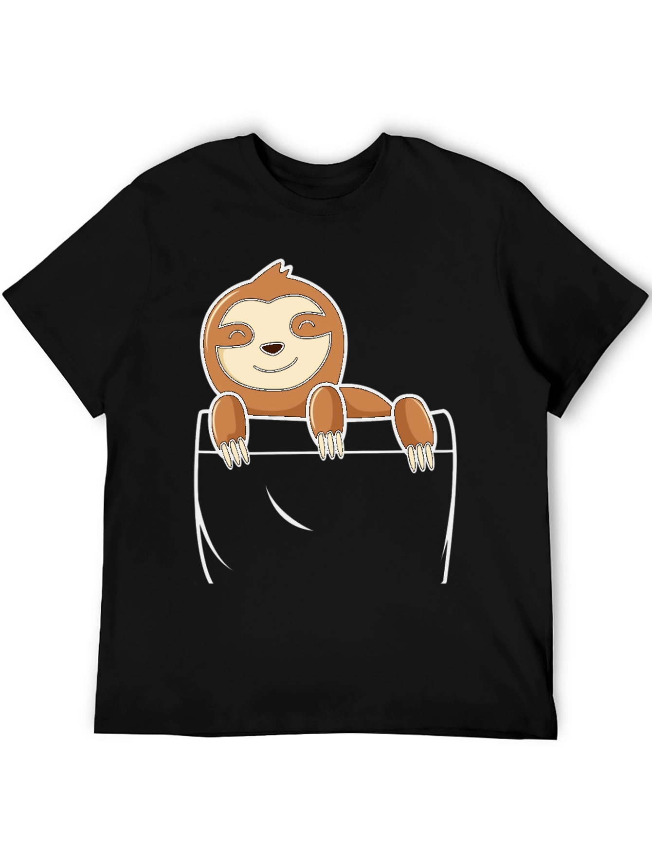 Sloth Pocket T-Shirt - Cute Cartoon Animal Tee