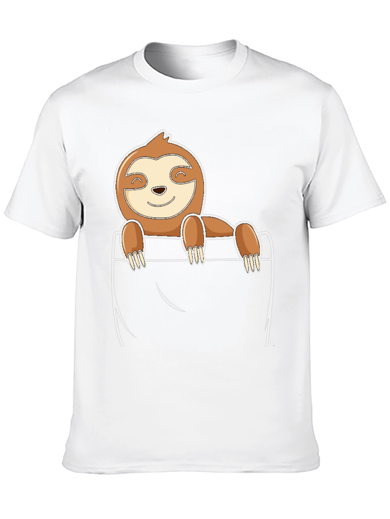 Sloth Pocket T-Shirt - Cute Cartoon Animal Tee