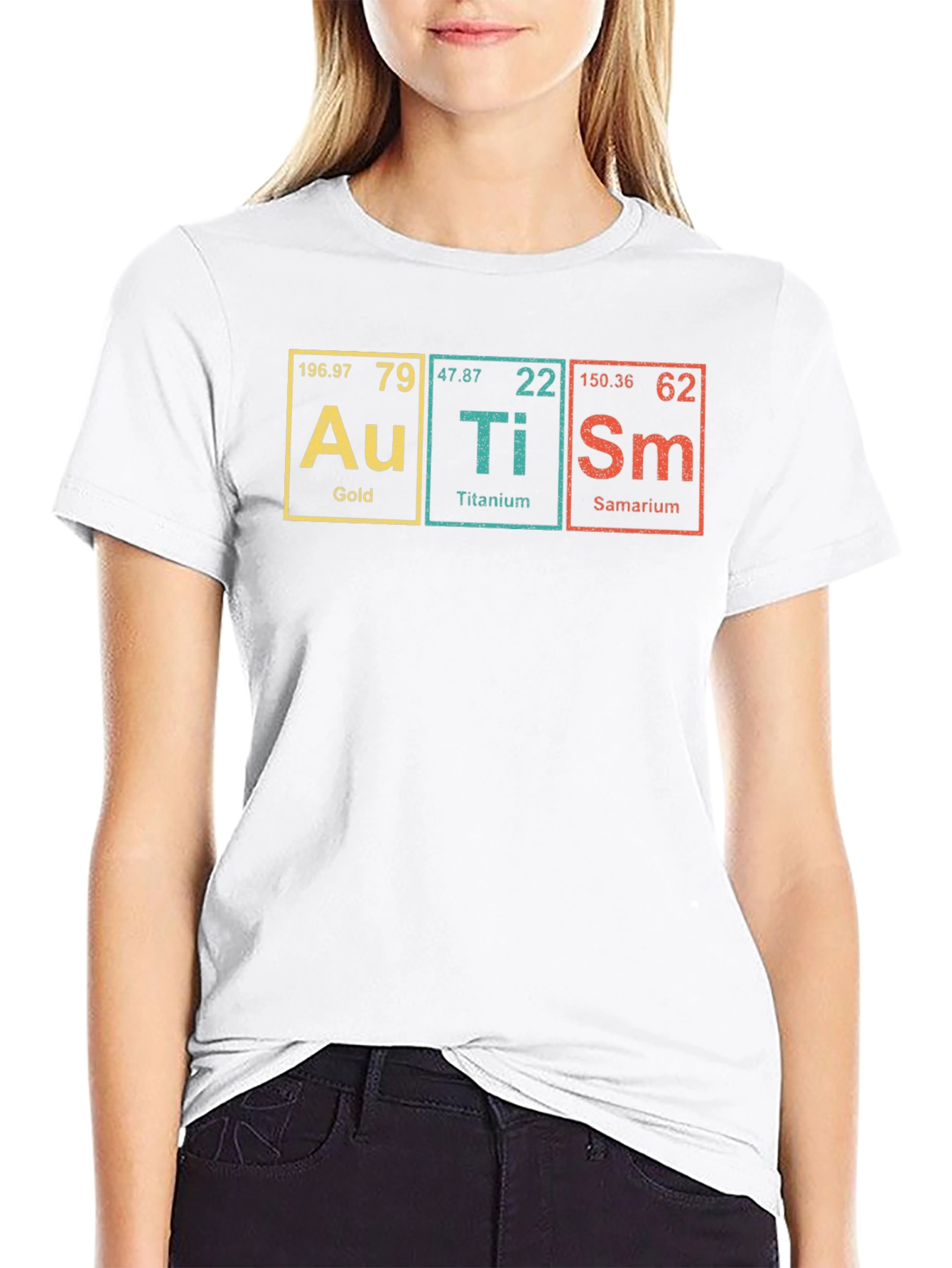 Periodic Table Autism Shirt - Gold Titanium Samarium