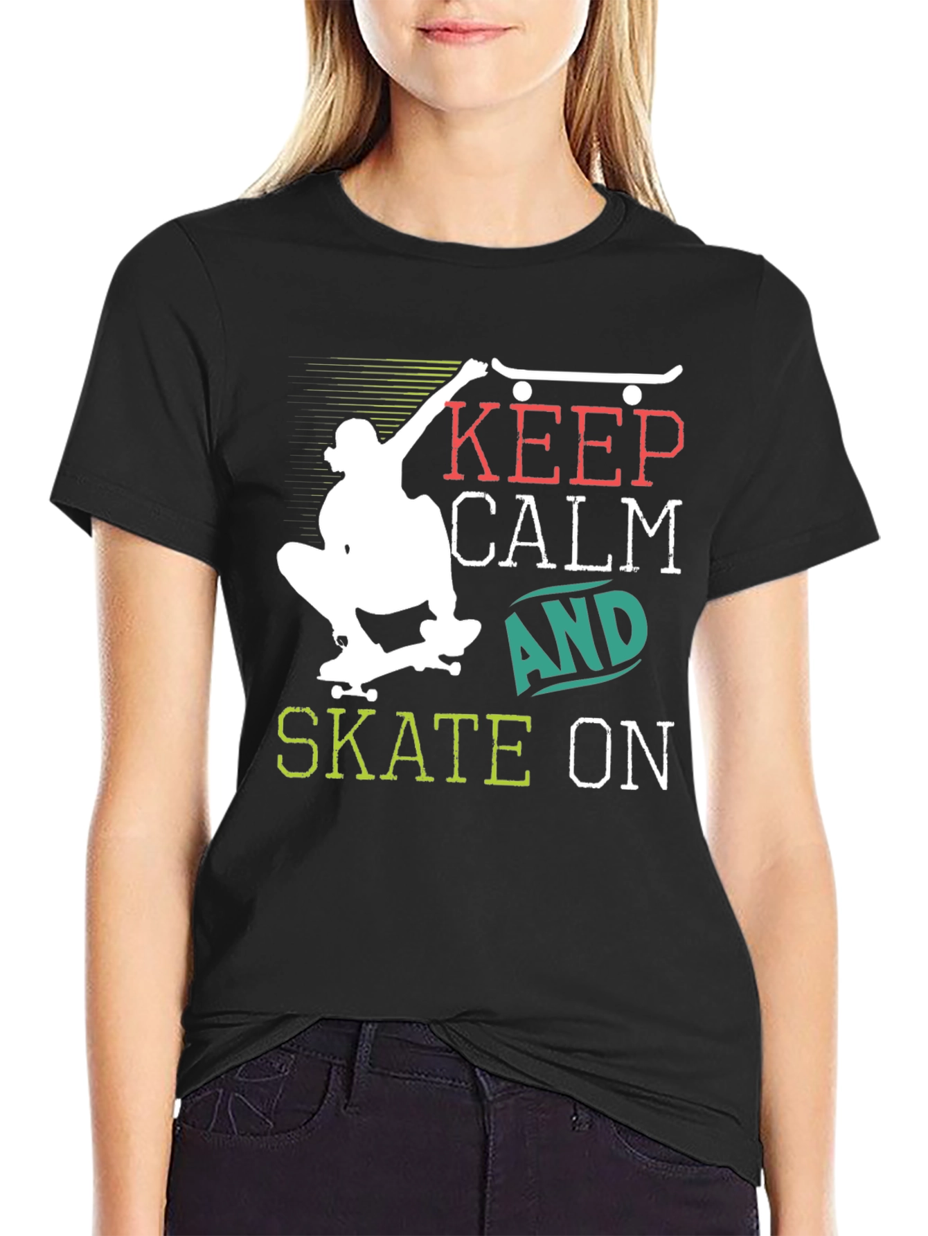 Keep Calm and Skate On Graphic T-Shirt