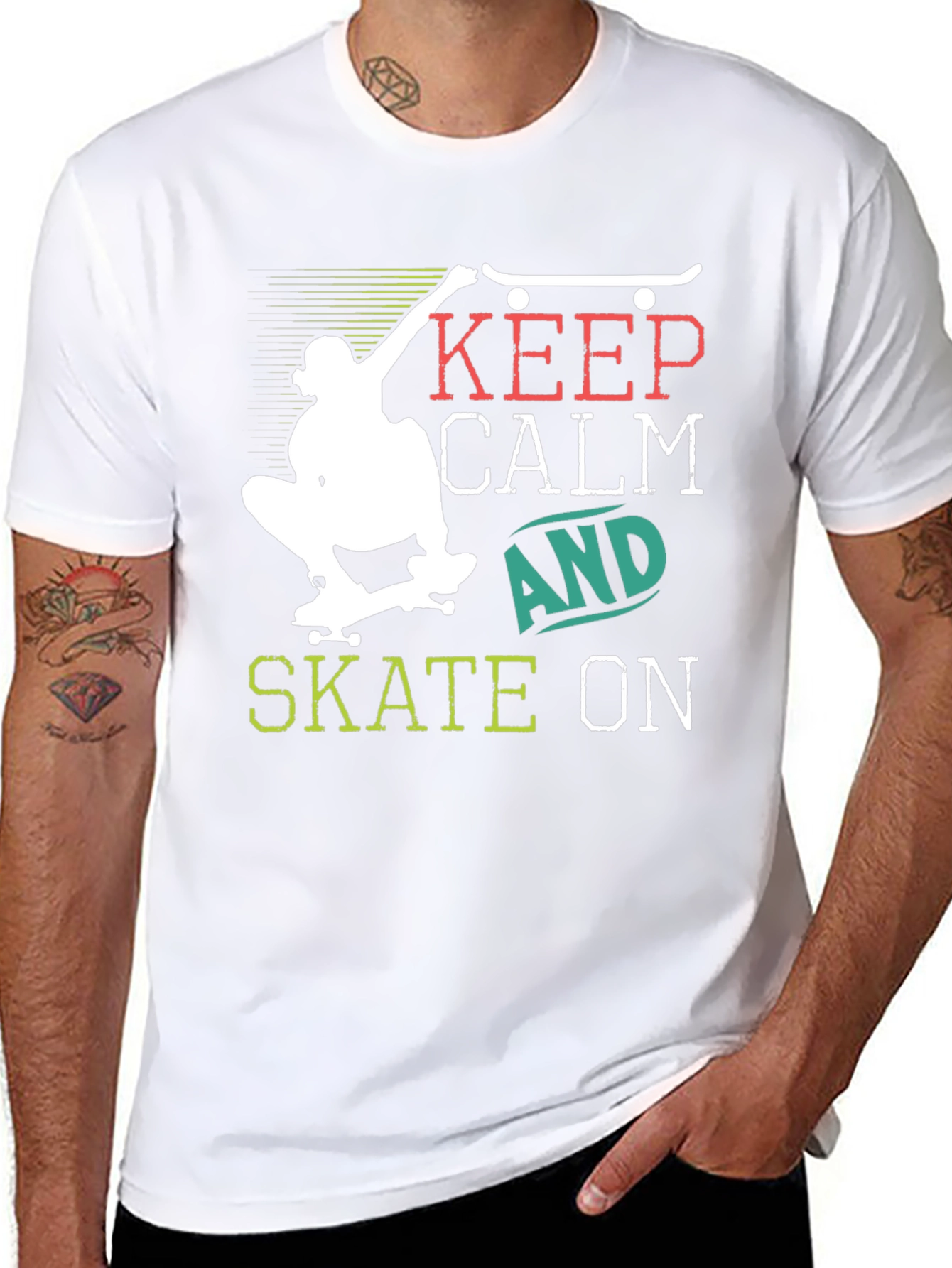 Keep Calm and Skate On Graphic T-Shirt