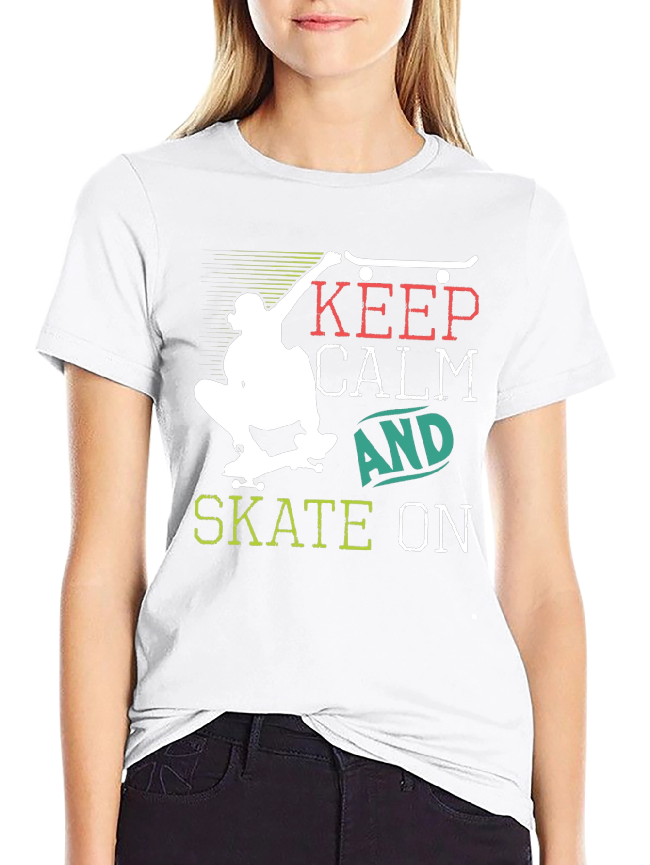 Keep Calm and Skate On Graphic T-Shirt