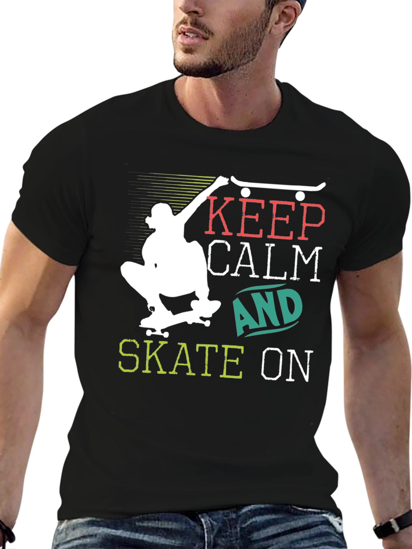 Keep Calm and Skate On Graphic T-Shirt