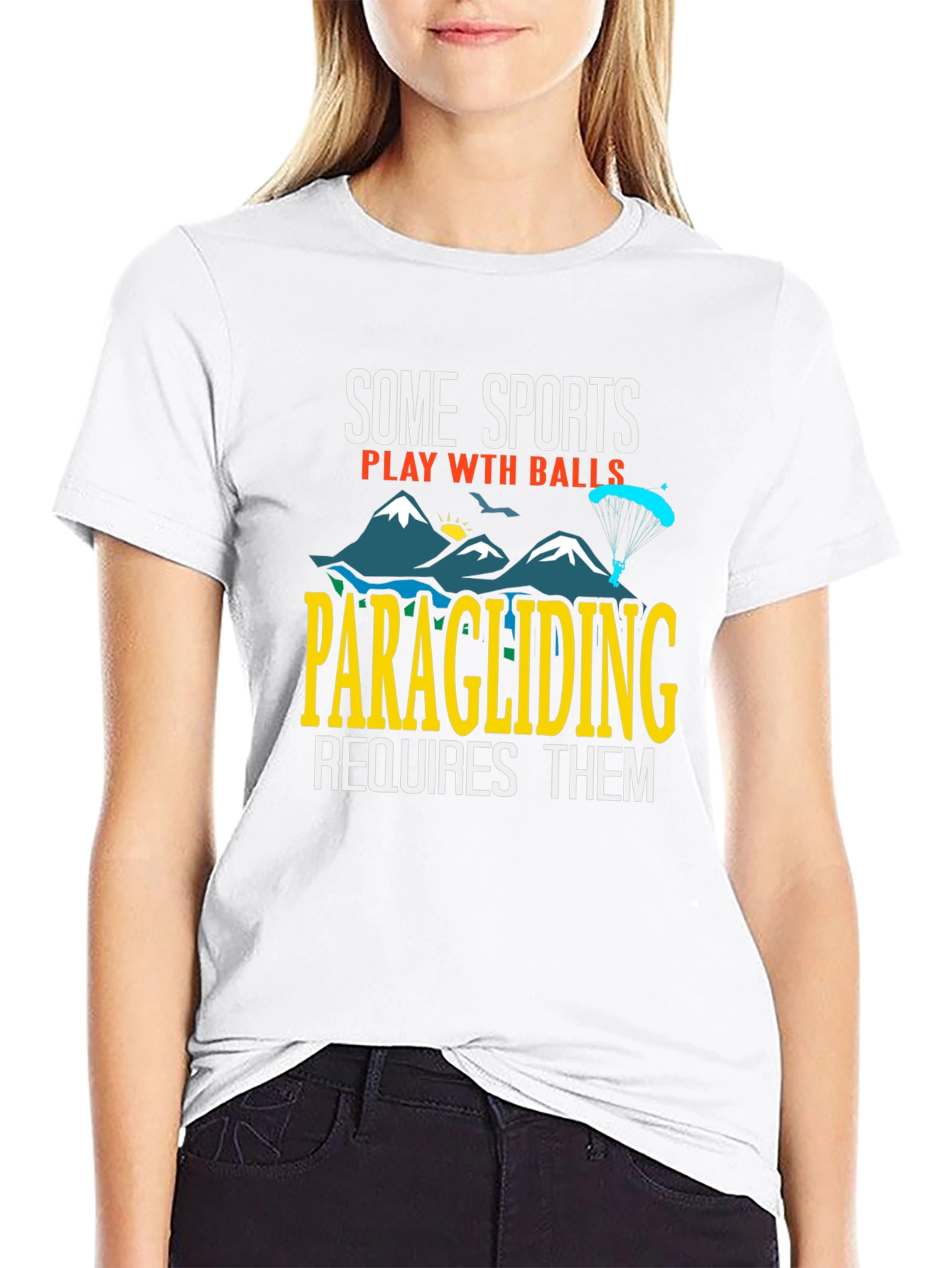 Paragliding Requires Balls Graphic Tee