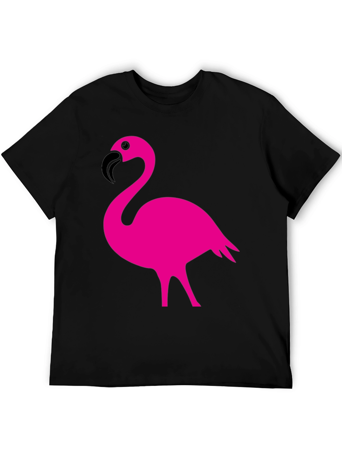 Flamingo Graphic Tee - Stylish Black Cotton T-Shirt
