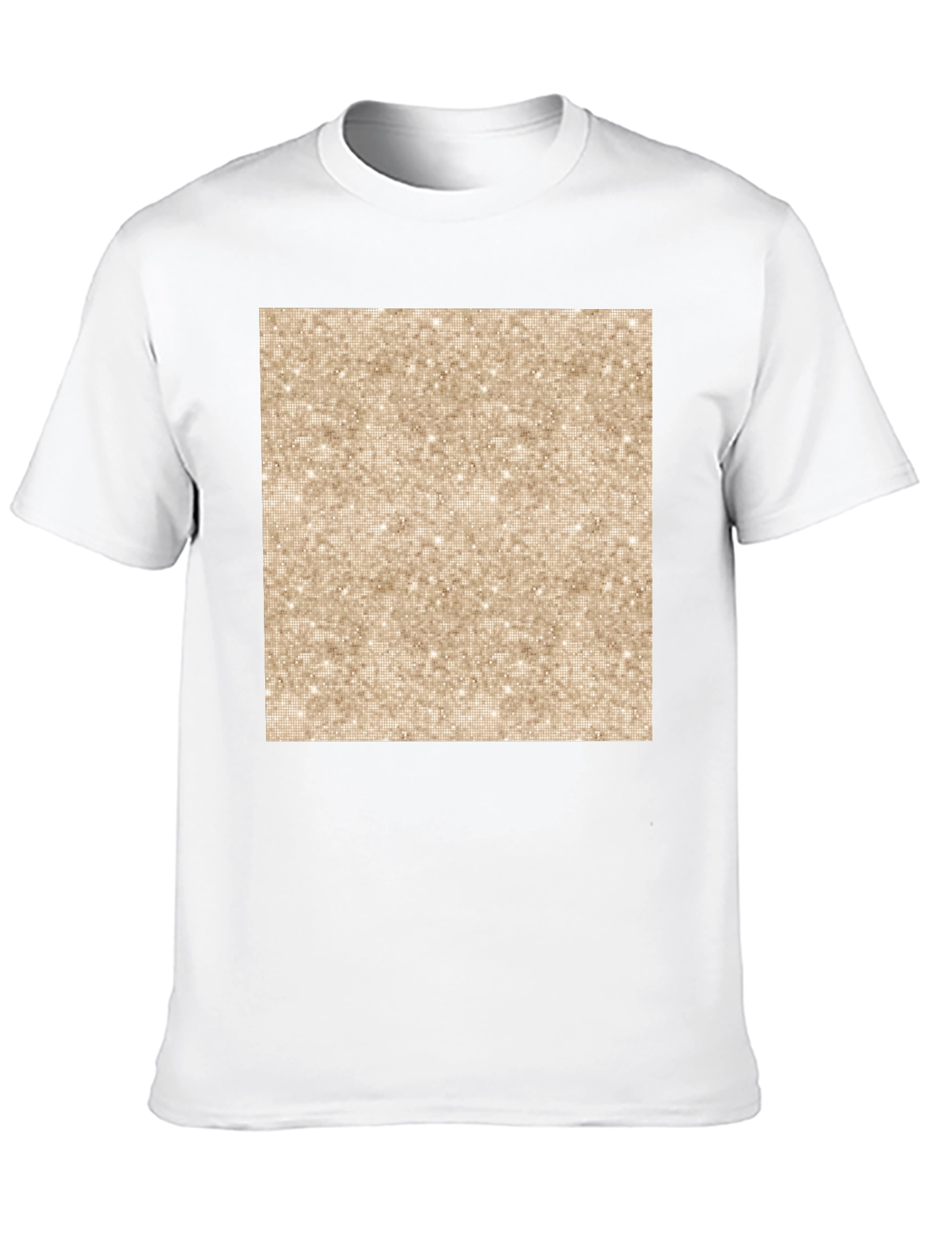 Stylish Black Tee with Glittery Gold Square Graphic