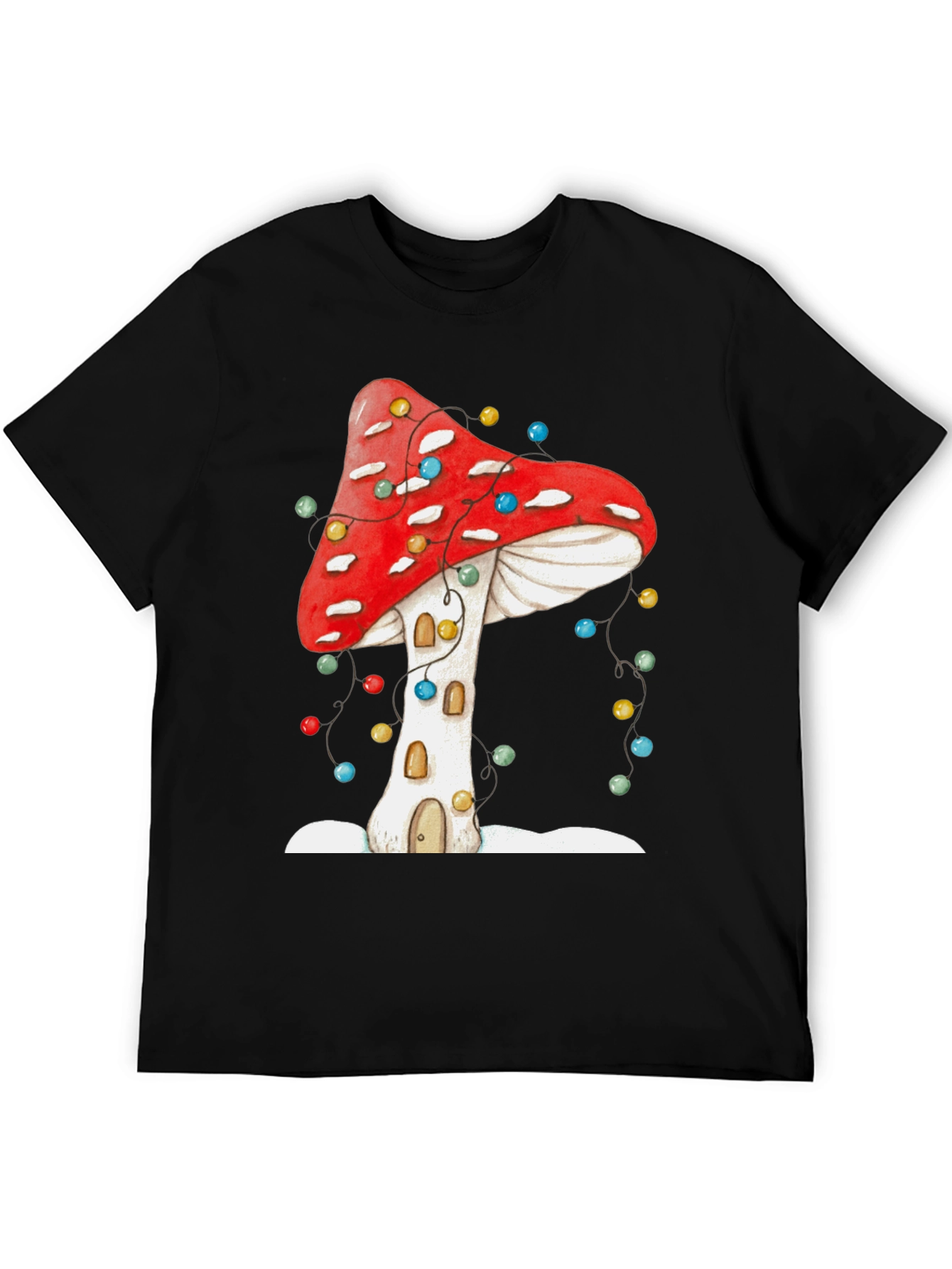 Mushroom House Christmas Light T-Shirt
