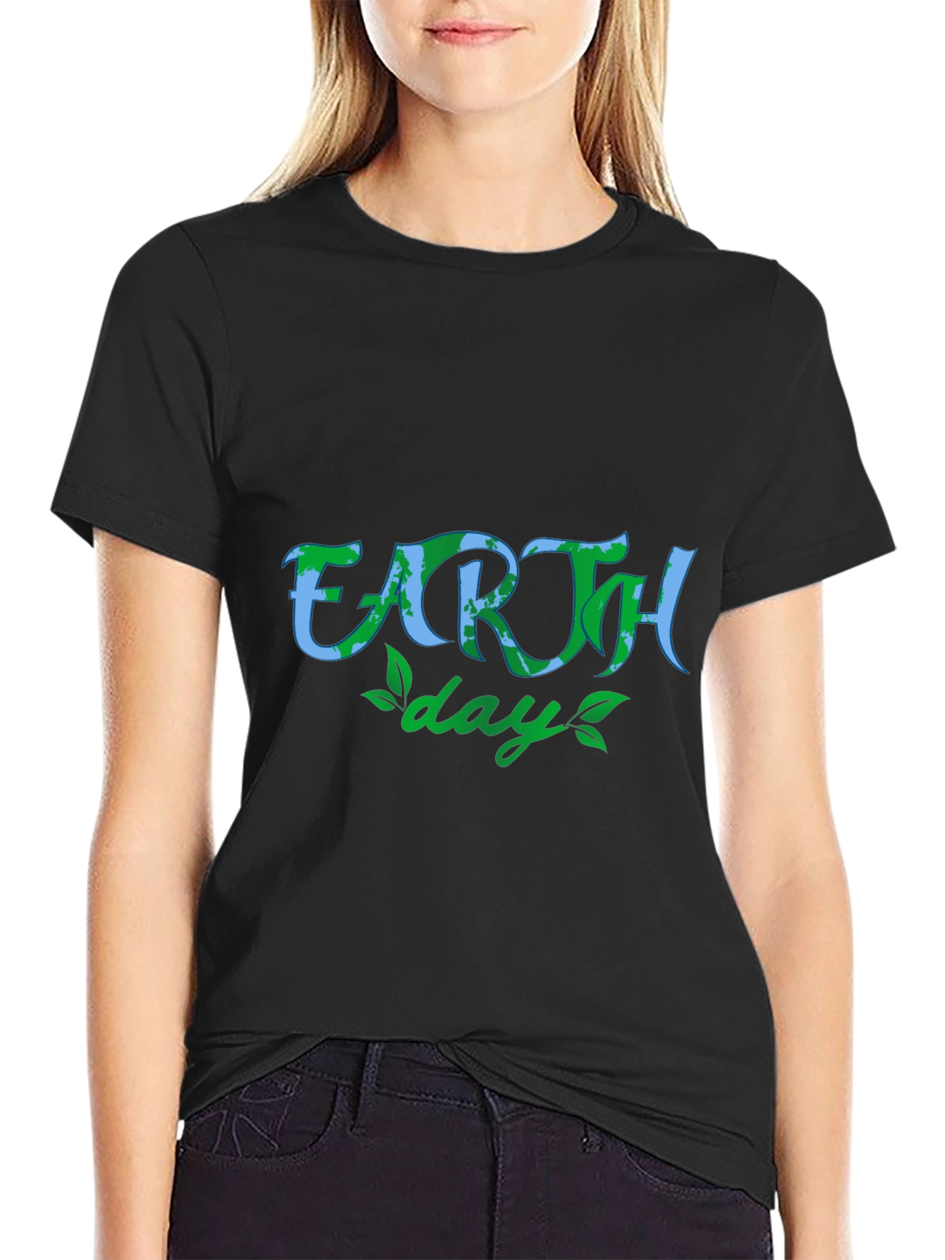 Earth Day Graphic T-Shirt - Black Short Sleeve