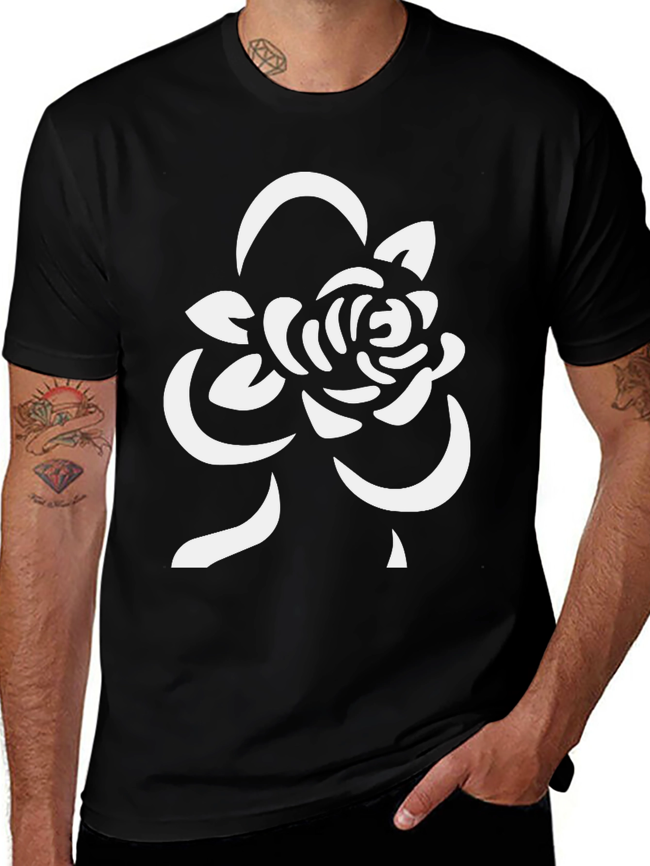 Rose Graphic Black T-Shirt