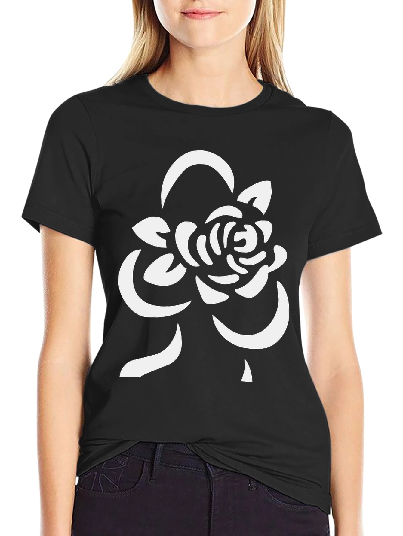 Rose Graphic Black T-Shirt