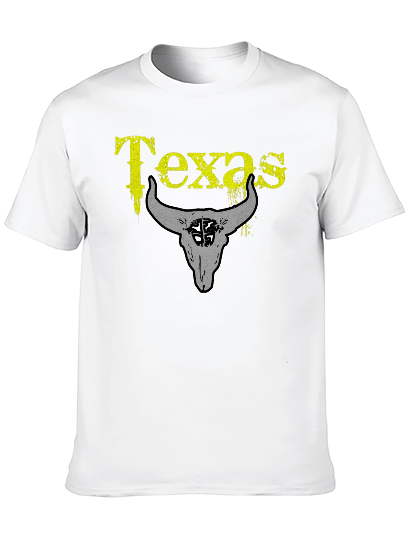 Texas Bull Skull Graphic T-Shirt - Black