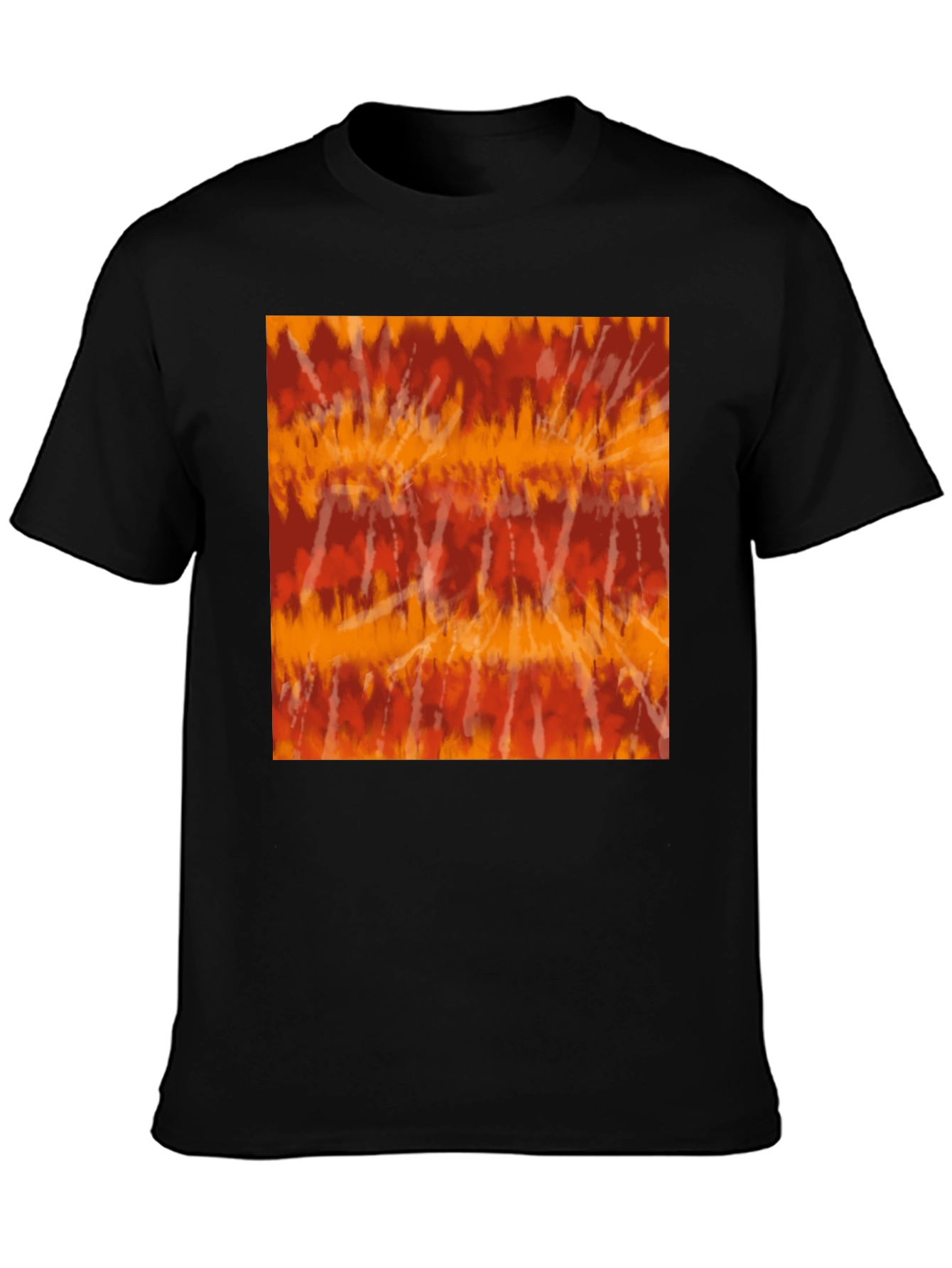 Retro Tie-Dye Graphic Tee - Casual Black T-Shirt