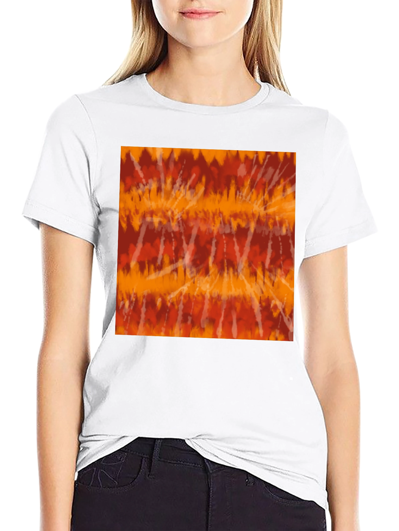 Retro Tie-Dye Graphic Tee - Casual Black T-Shirt