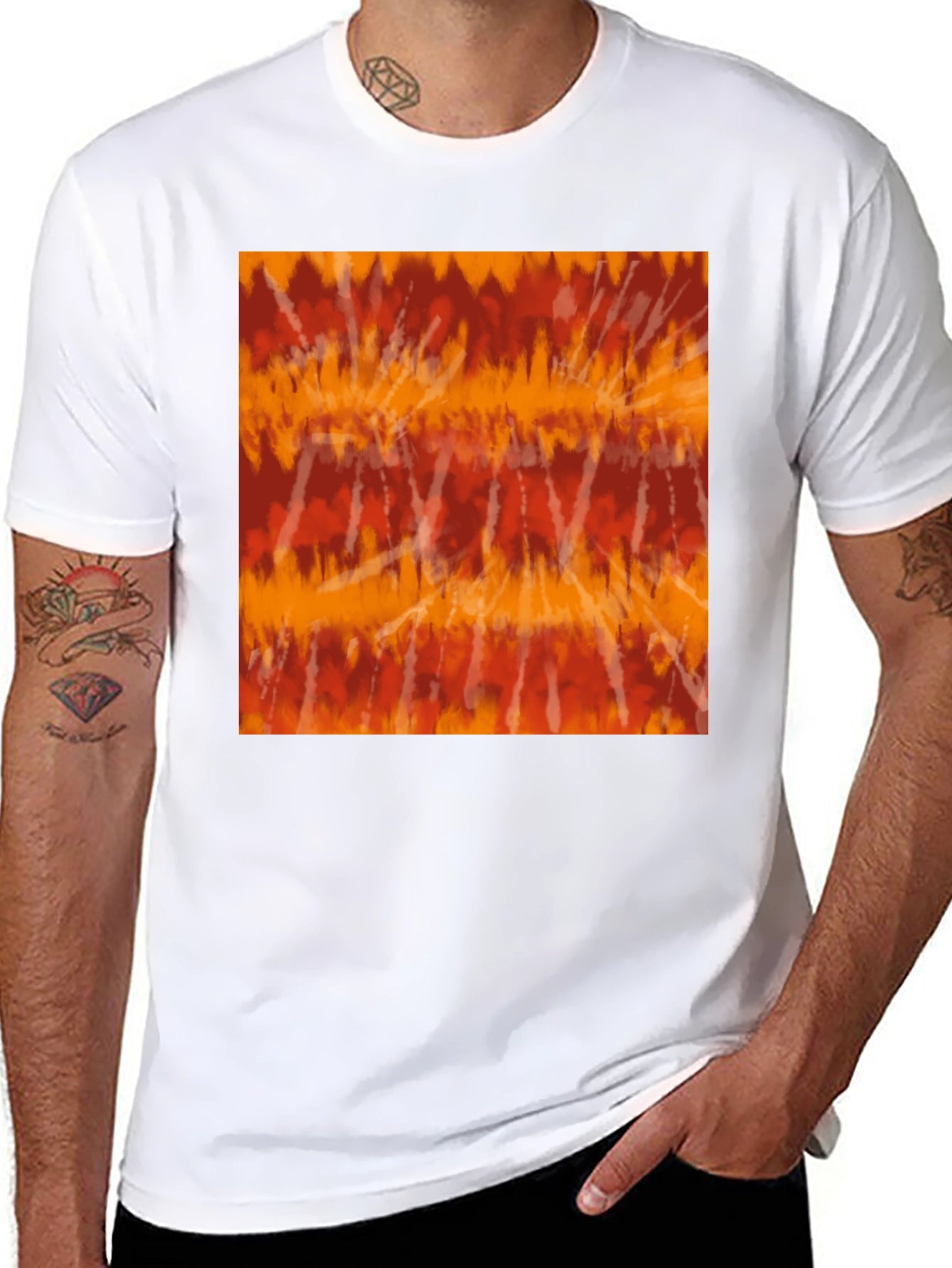 Retro Tie-Dye Graphic Tee - Casual Black T-Shirt
