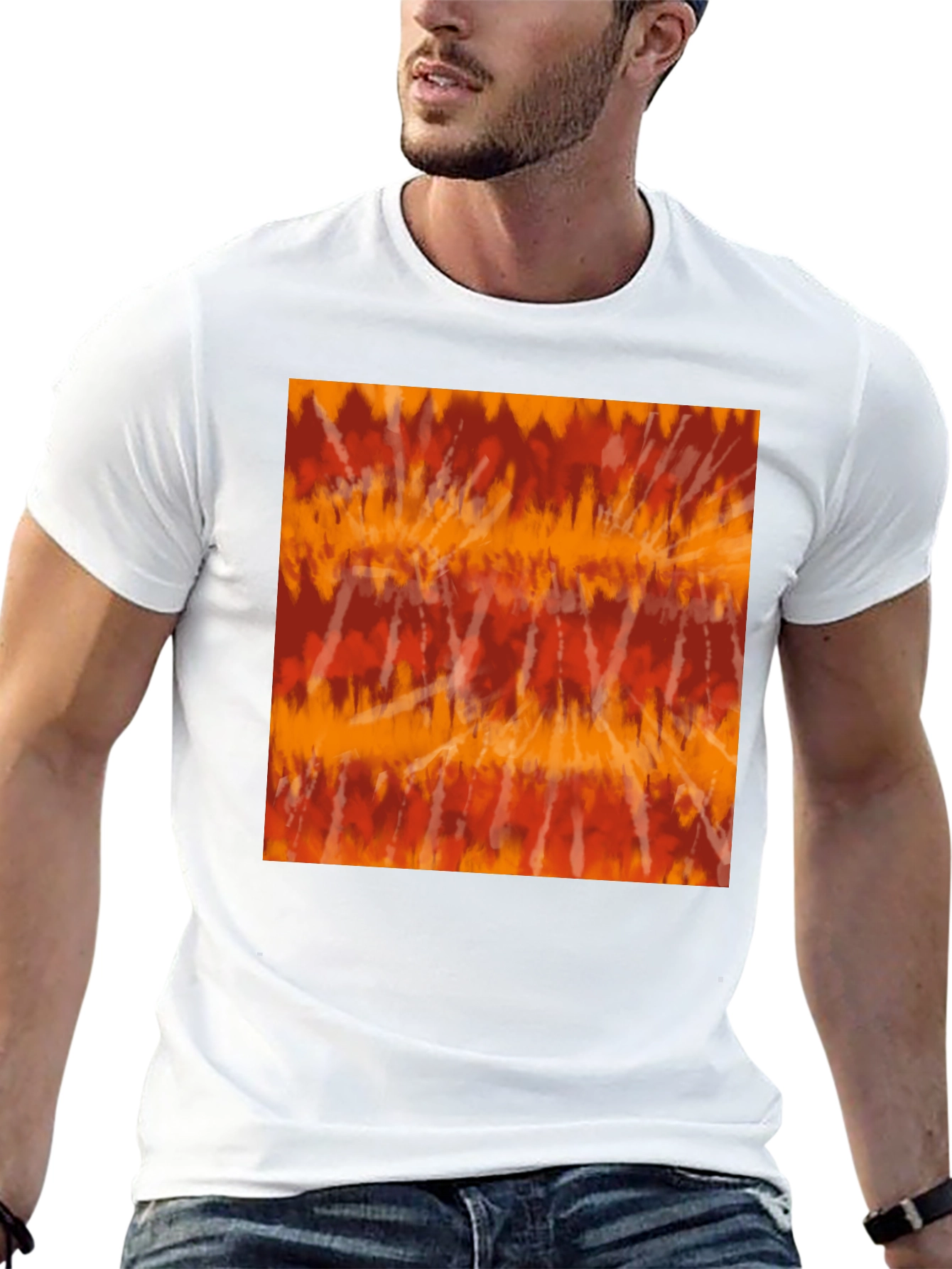 Retro Tie-Dye Graphic Tee - Casual Black T-Shirt