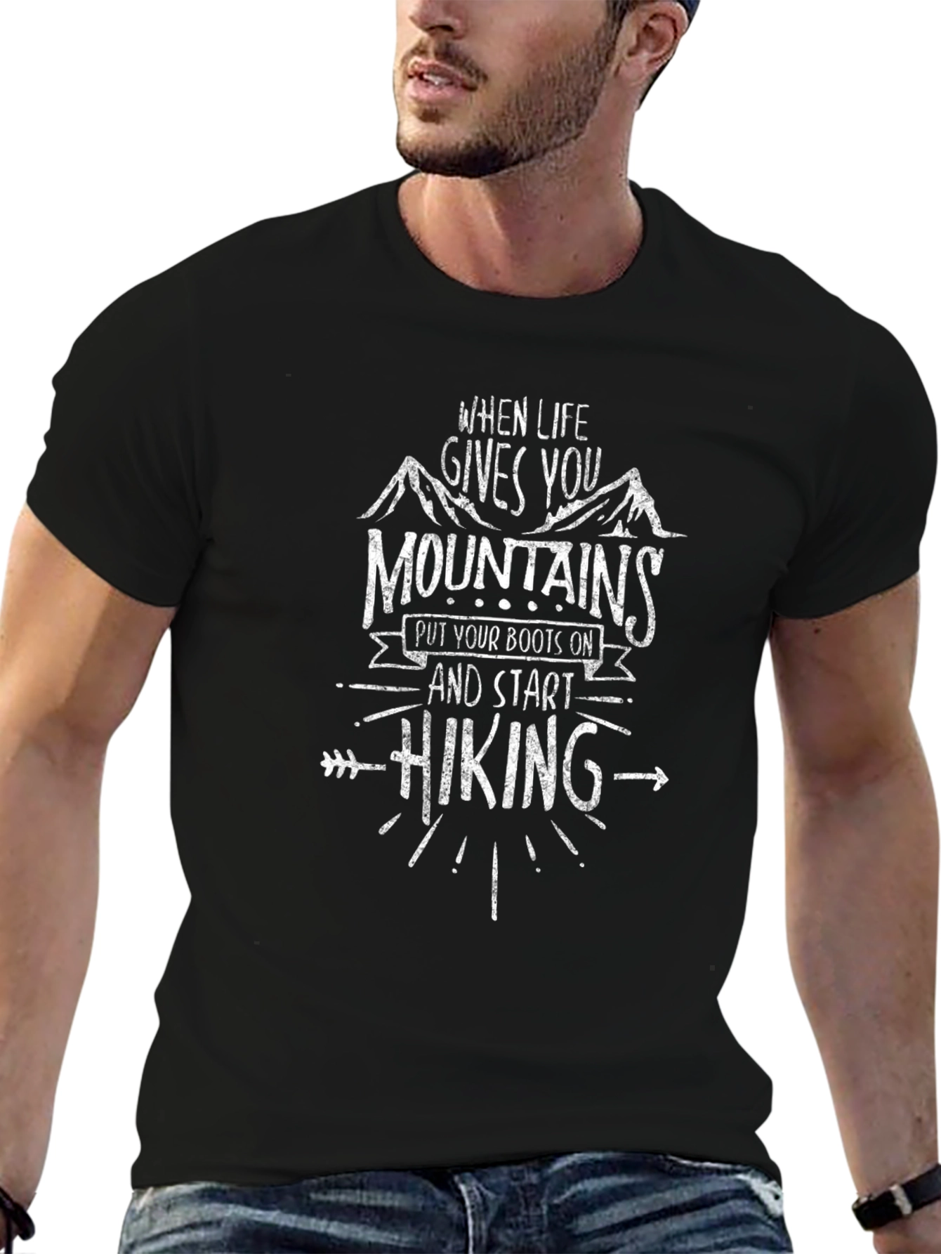 Mountain Hiking Graphic Tee - Adventure Ready Shirt