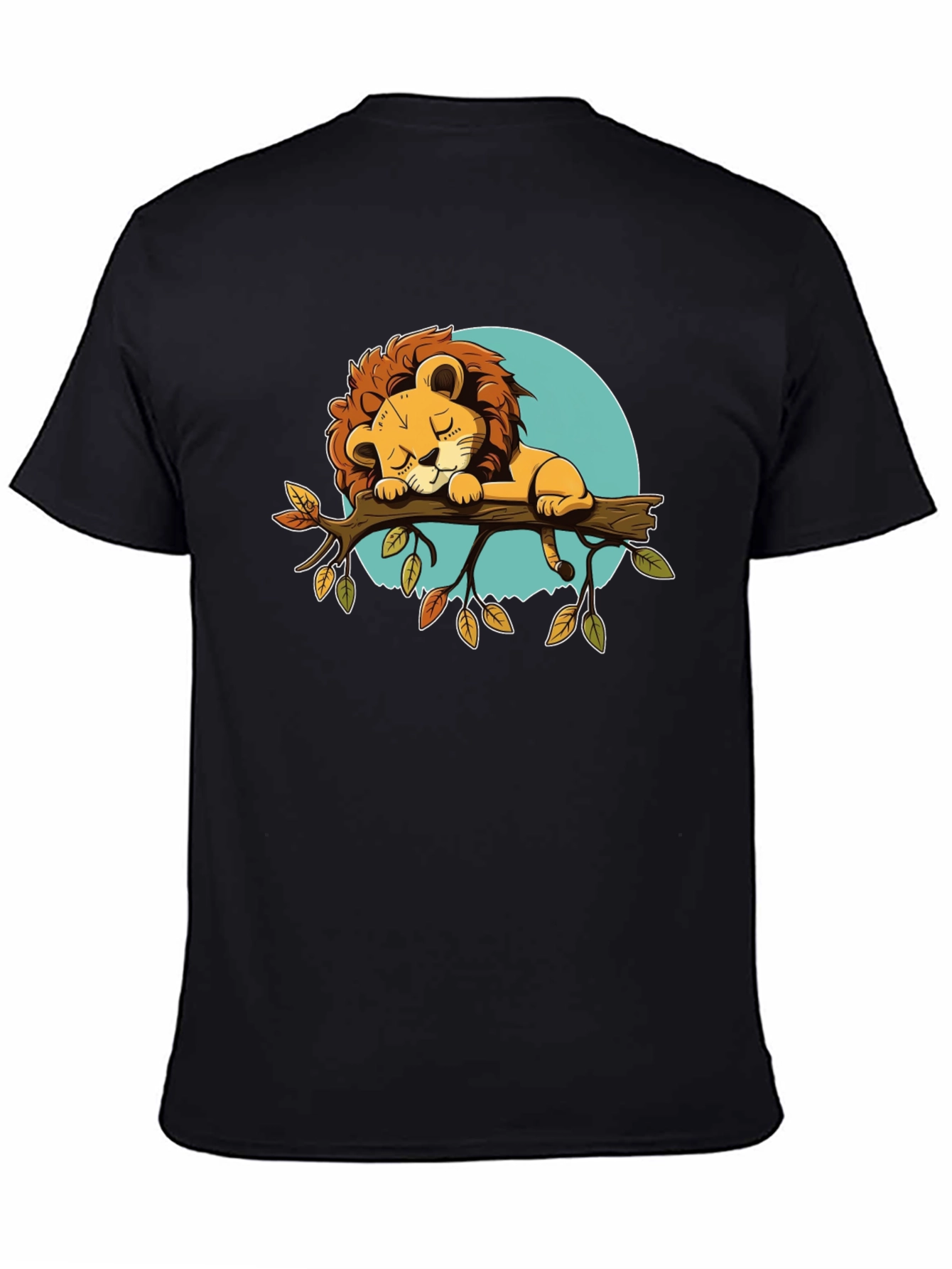 Sleeping Lion Graphic Tee - Cute Cartoon Design