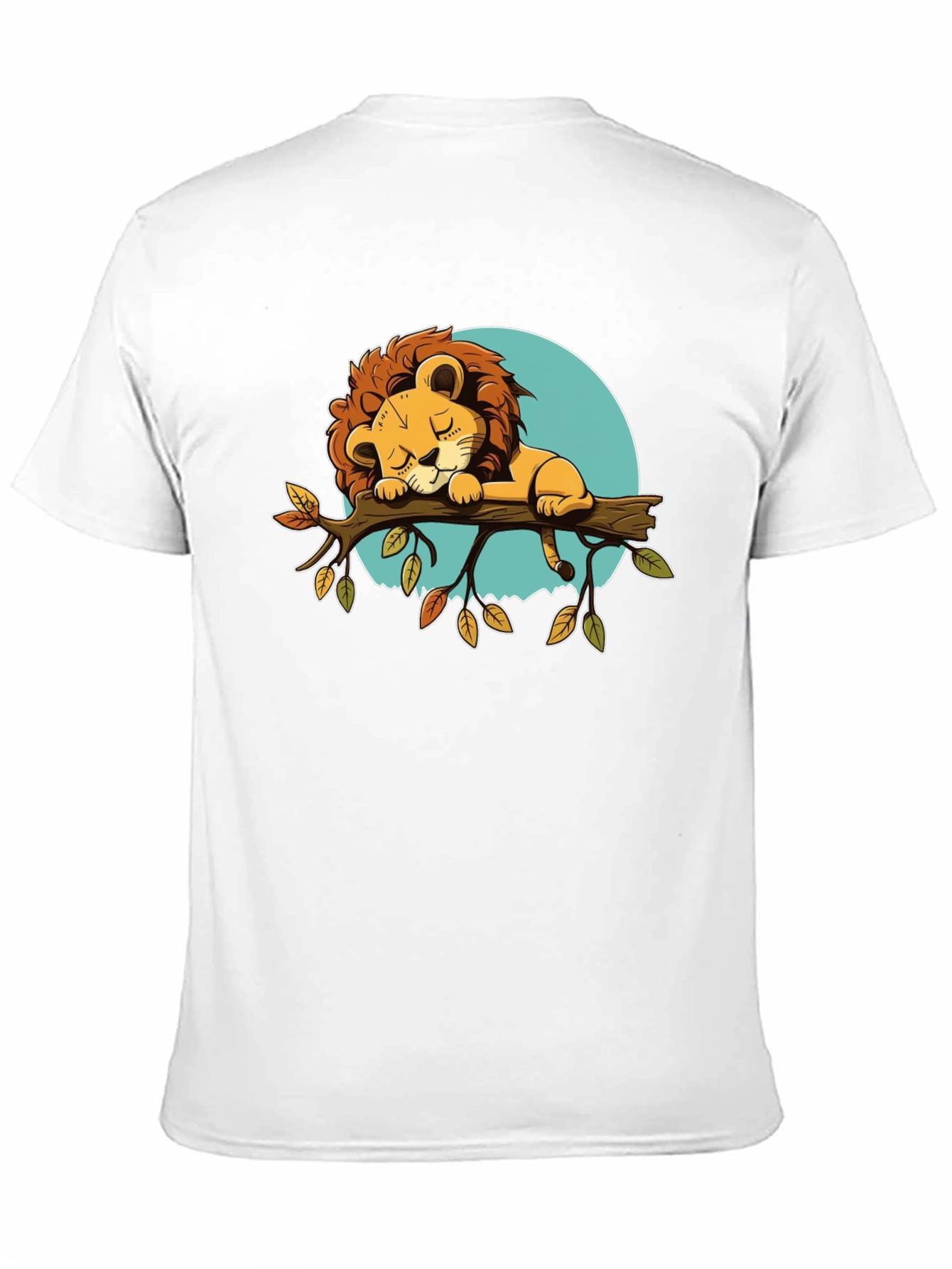 Sleeping Lion Graphic Tee - Cute Cartoon Design