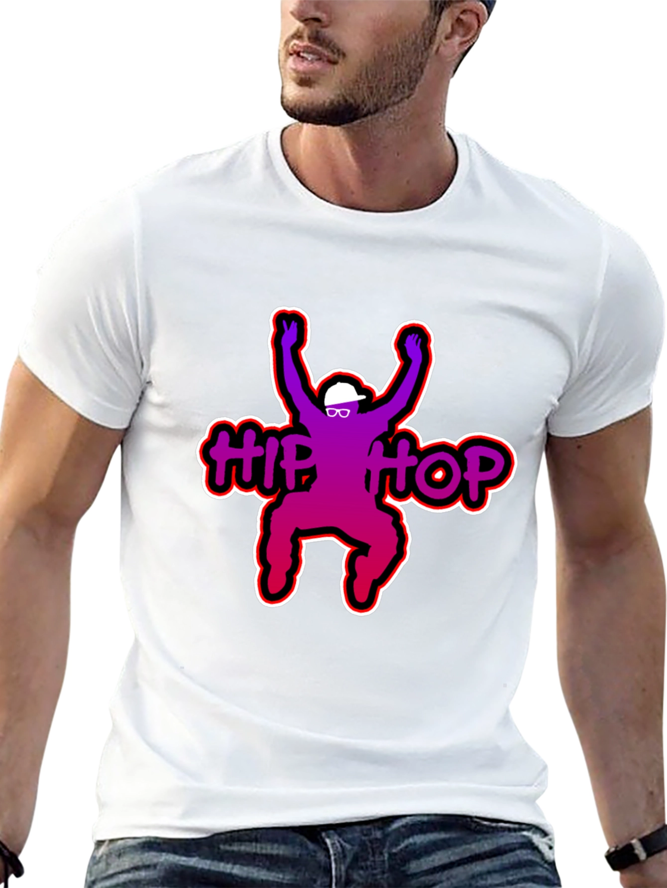 Hip Hop Graphic T-Shirt - Black Cotton Tee