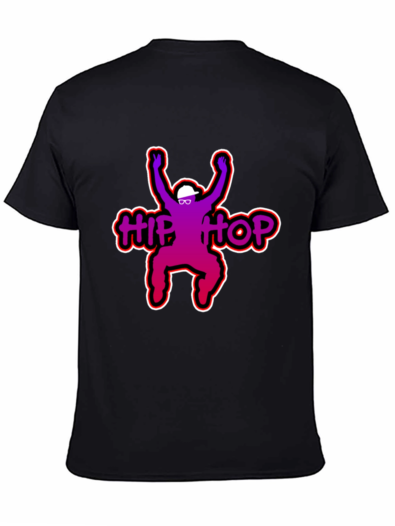 Hip Hop Graphic T-Shirt - Black Cotton Tee
