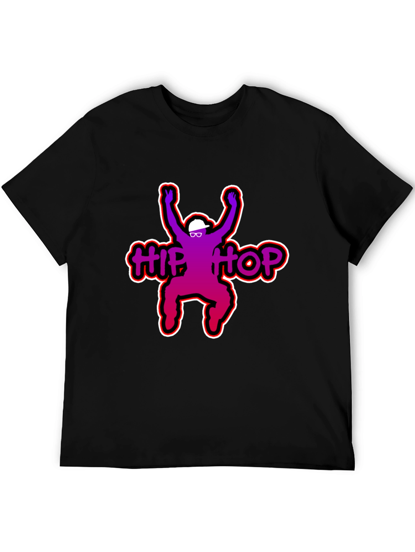 Hip Hop Graphic T-Shirt - Black Cotton Tee