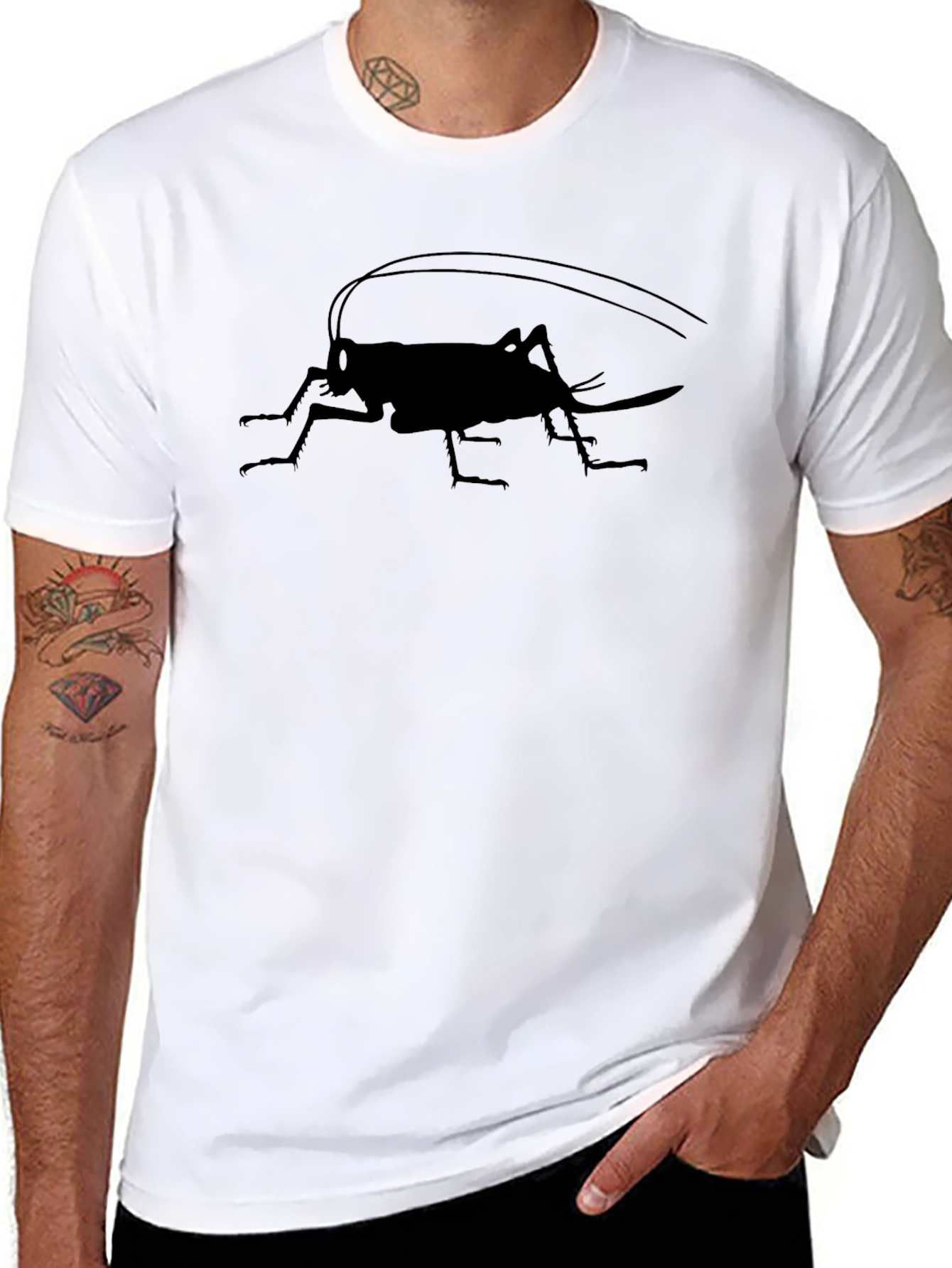 Cricket Silhouette Graphic Tee - Mens Black T-Shirt