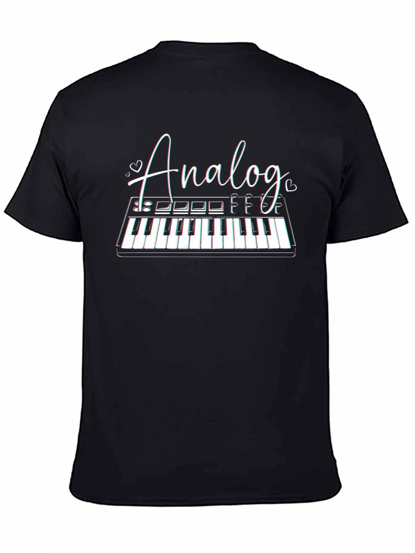 Analog Synth Keyboard Black T-Shirt