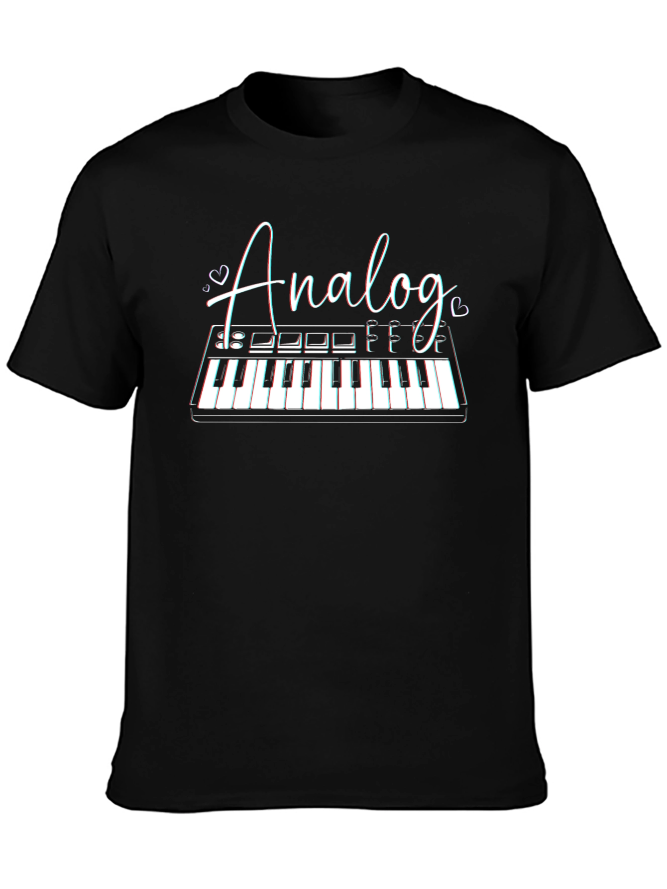 Analog Synth Keyboard Black T-Shirt