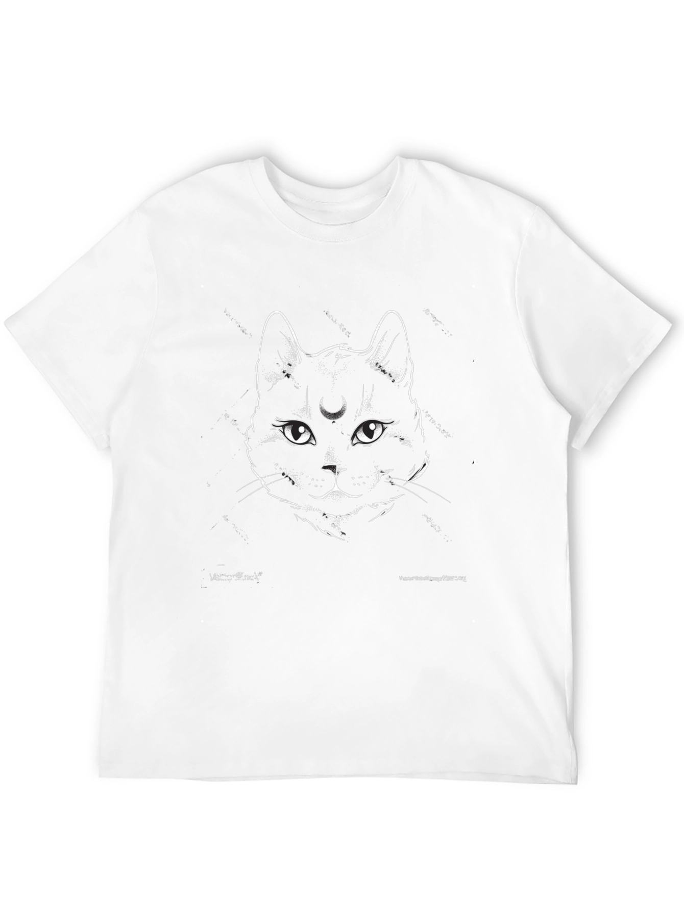 Mystic Cat Graphic Tee - Black Cotton Shirt