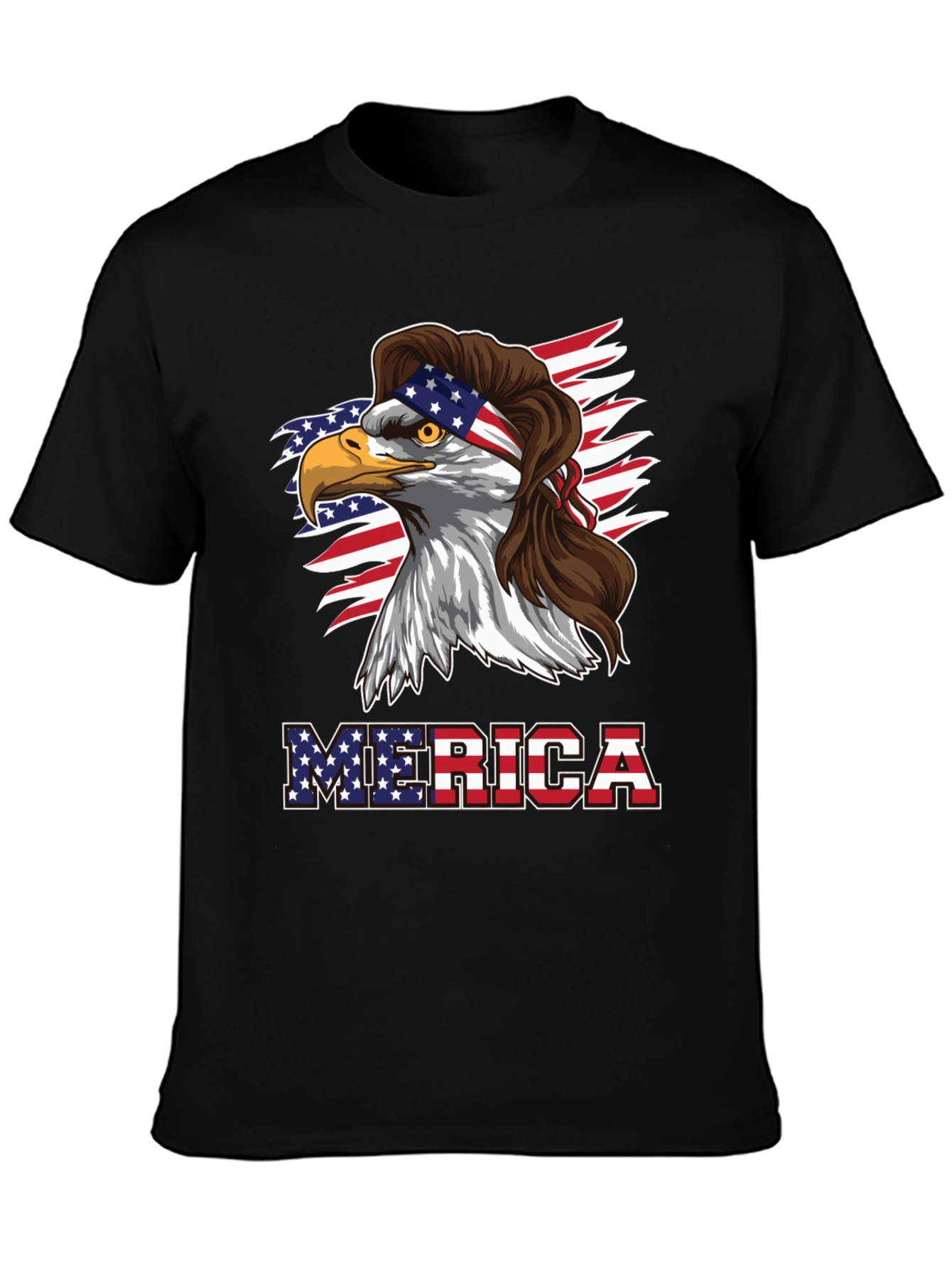 Patriotic Eagle Mullet Graphic T-Shirt