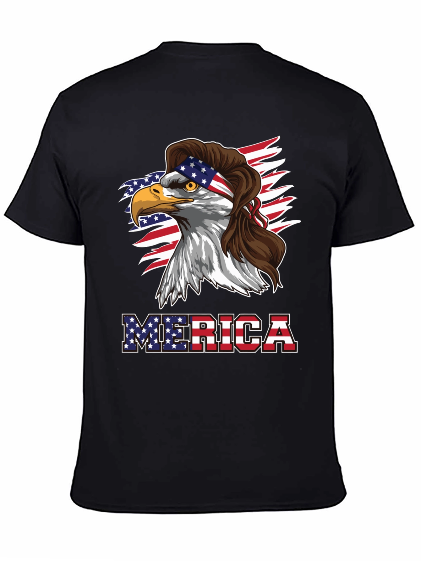 Patriotic Eagle Mullet Graphic T-Shirt