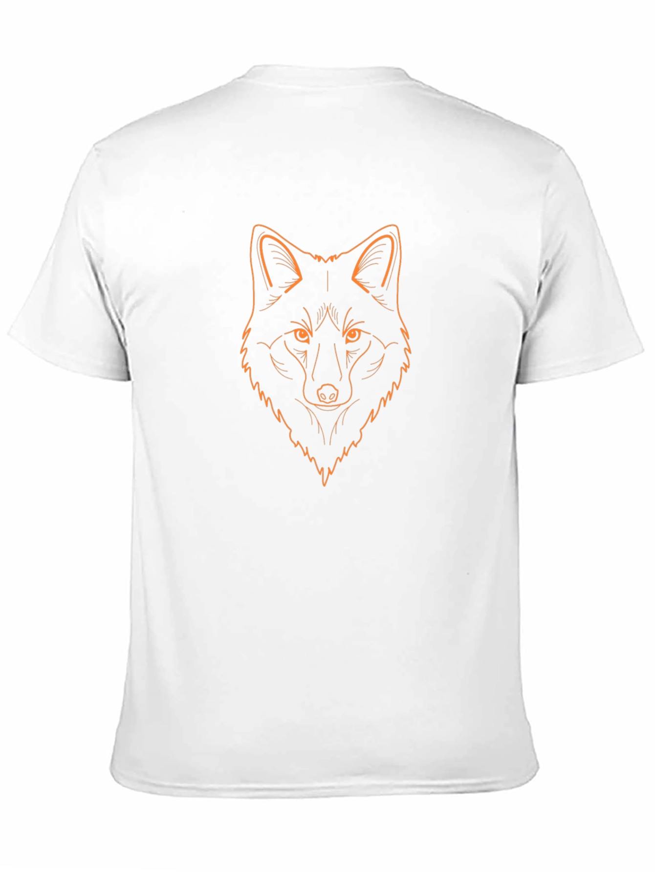 Black T-Shirt with Orange Fox Head Outline Design