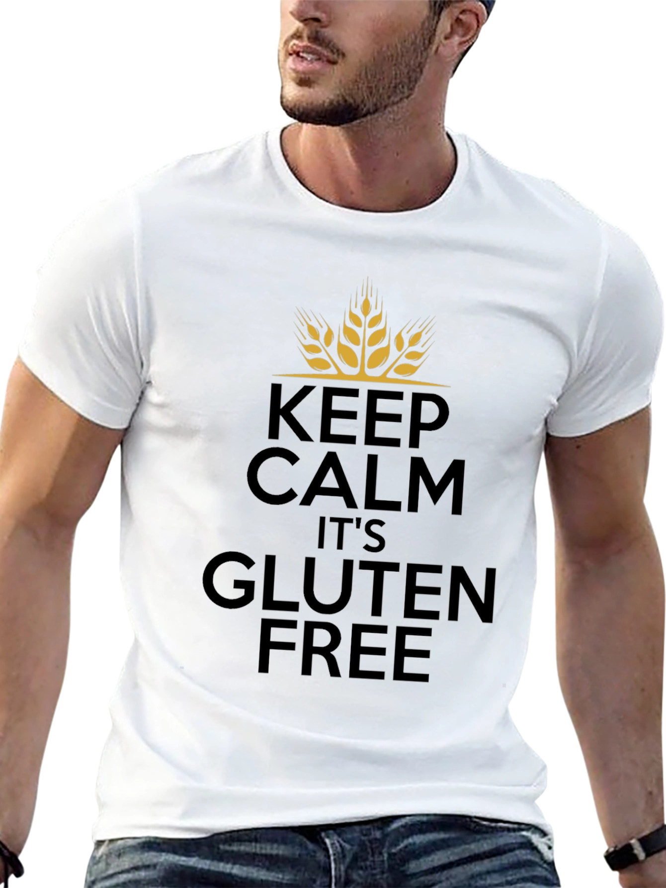 Keep Calm Its Gluten Free Black T-Shirt