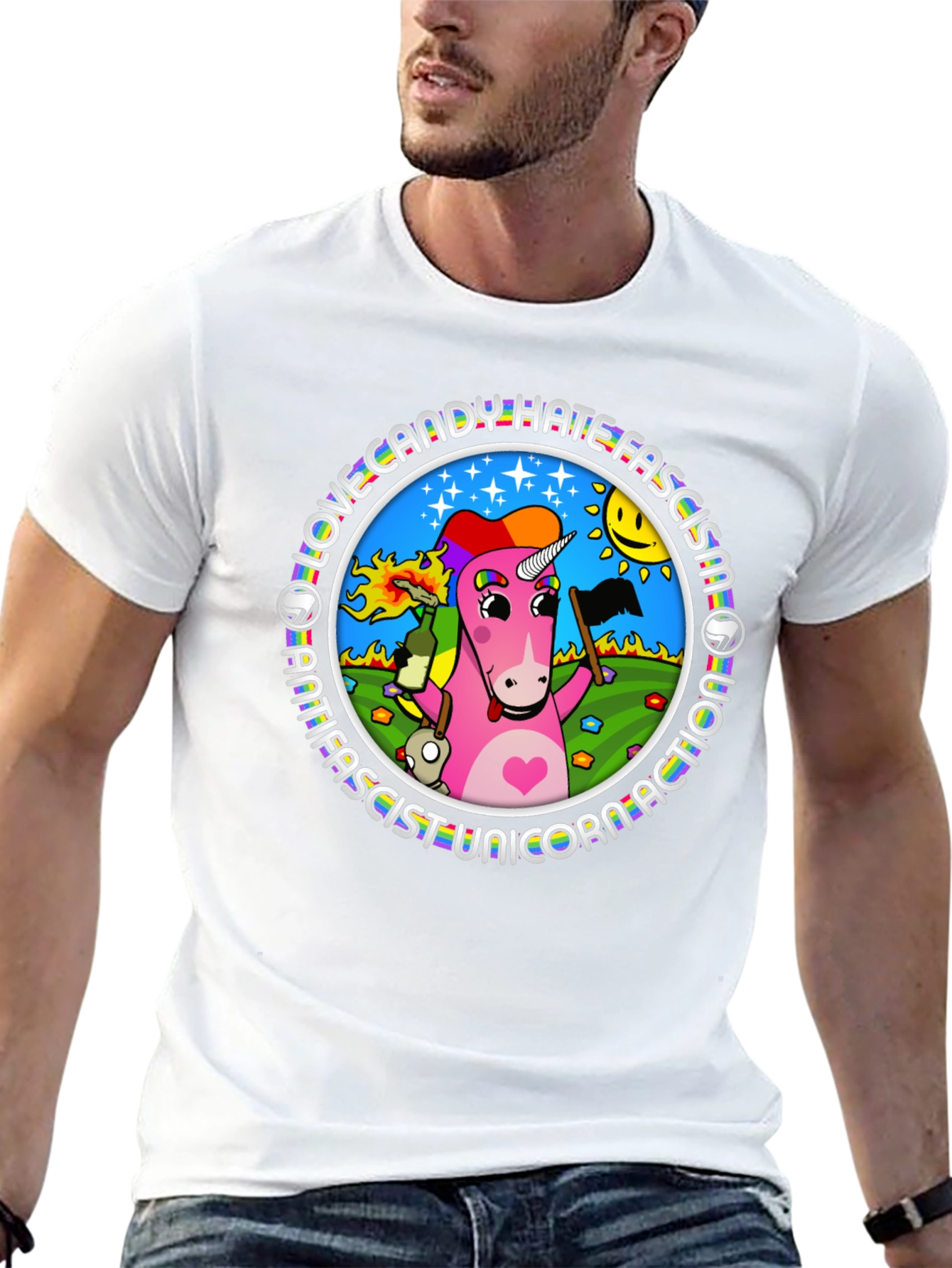 Antifascist Unicorn T-Shirt - Love Candy
