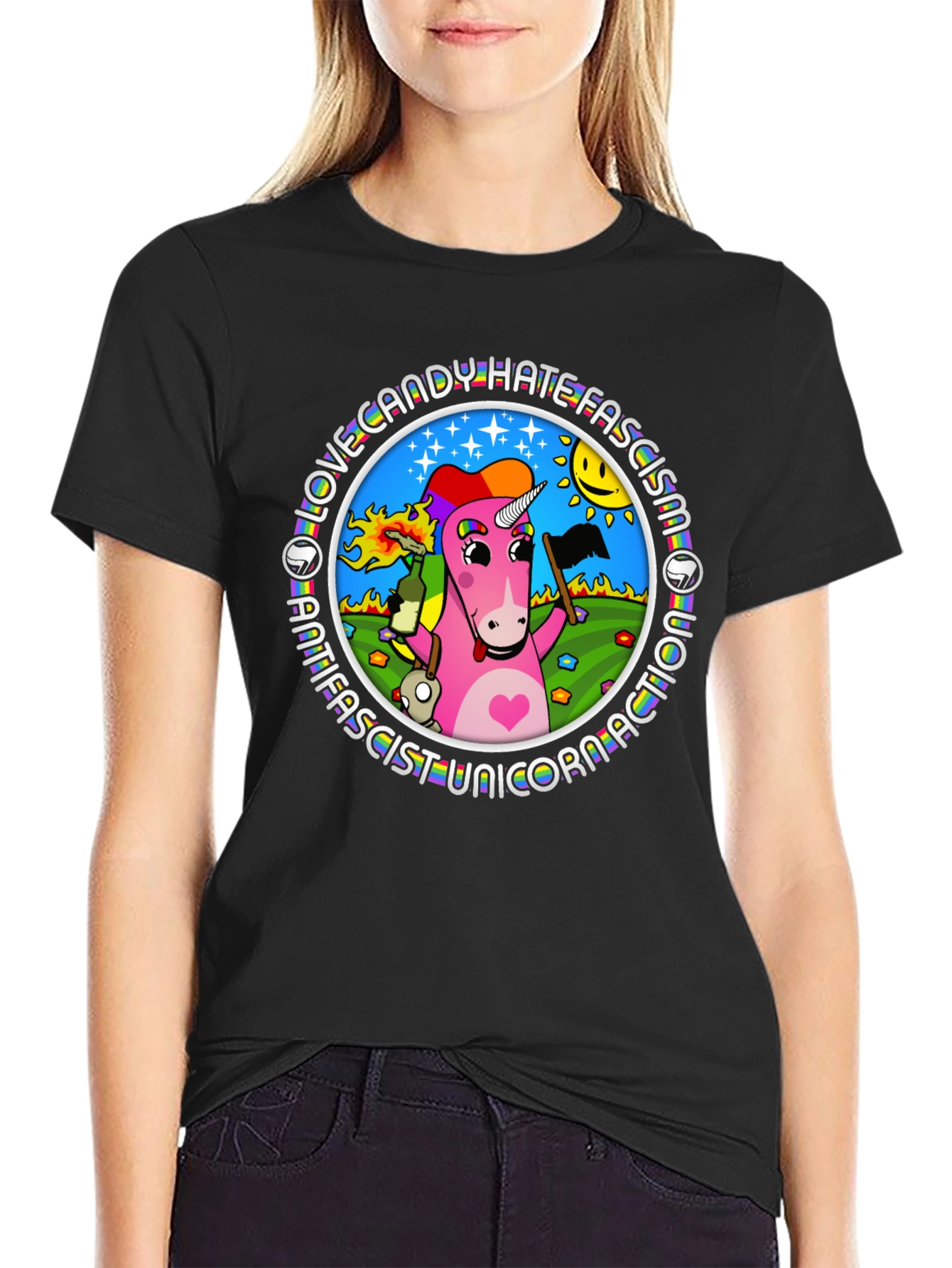 Antifascist Unicorn T-Shirt - Love Candy