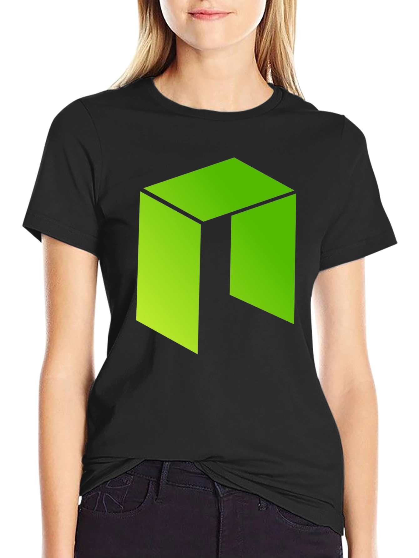Geometric Green Logo Graphic T-Shirt